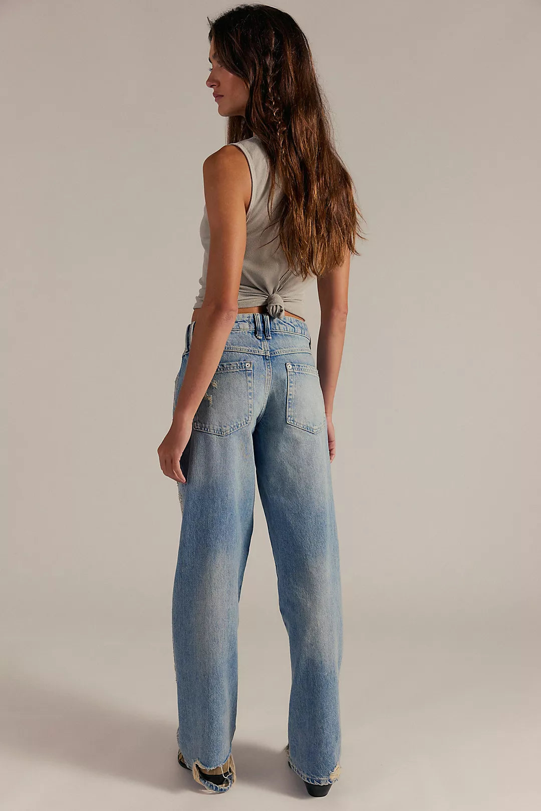Tennessee Low-Rise Boyfriend Studded Jeans