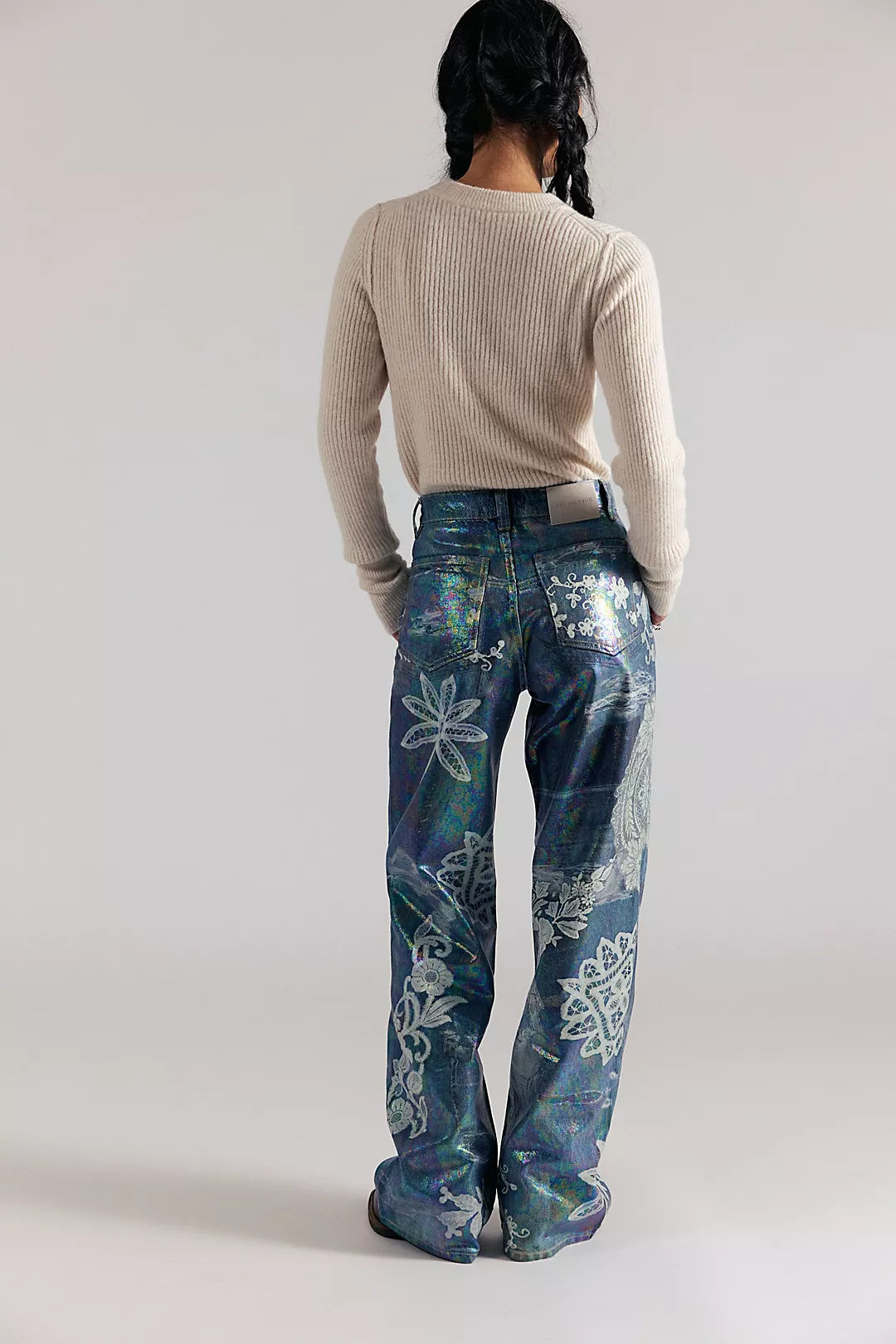 Tinsley Printed High-Rise Illusions Jeans