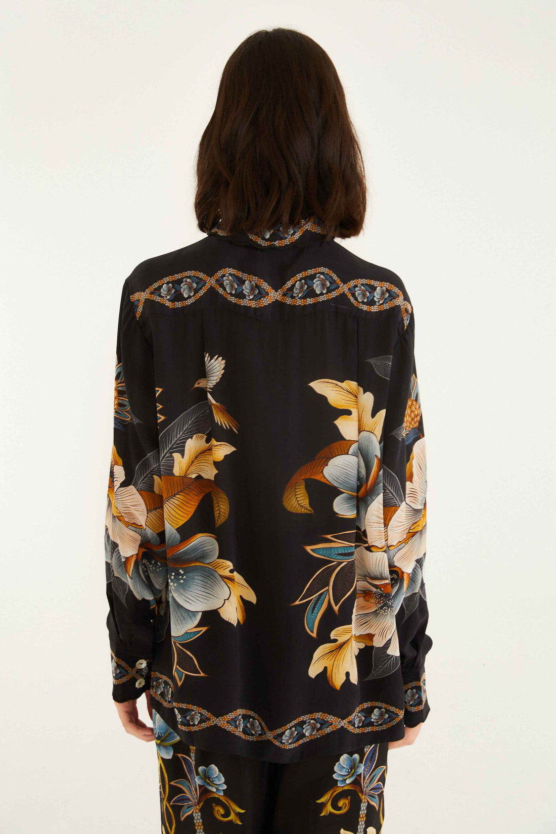 Black Floral Snake Shirt