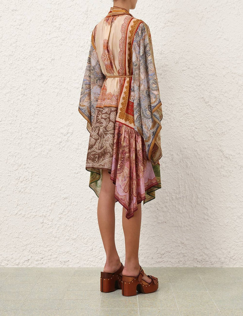 SUNDANCE TIE NECK MINI DRESS