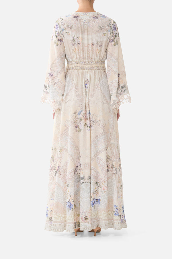 Kimono Sleeve Dress With Shirring Detail