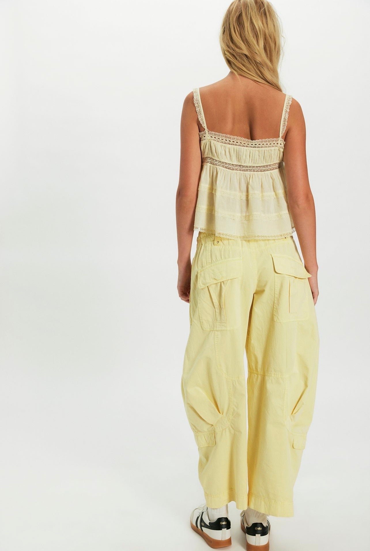 Free People Onset Parachute Trousers Lemon Frost