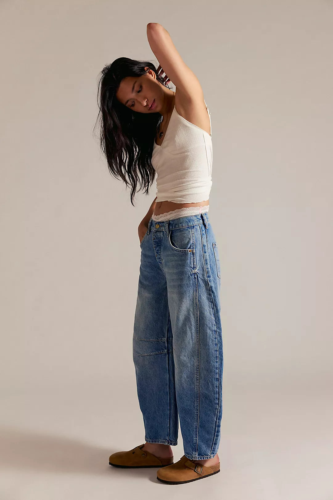 Good Luck Mid-Rise Barrel Jeans