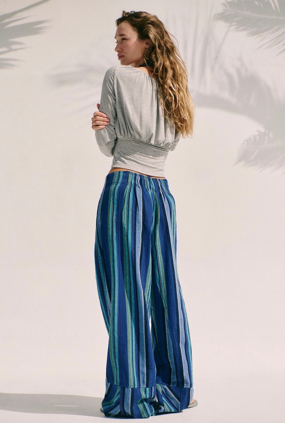 Linen Striped Pull - On Pants