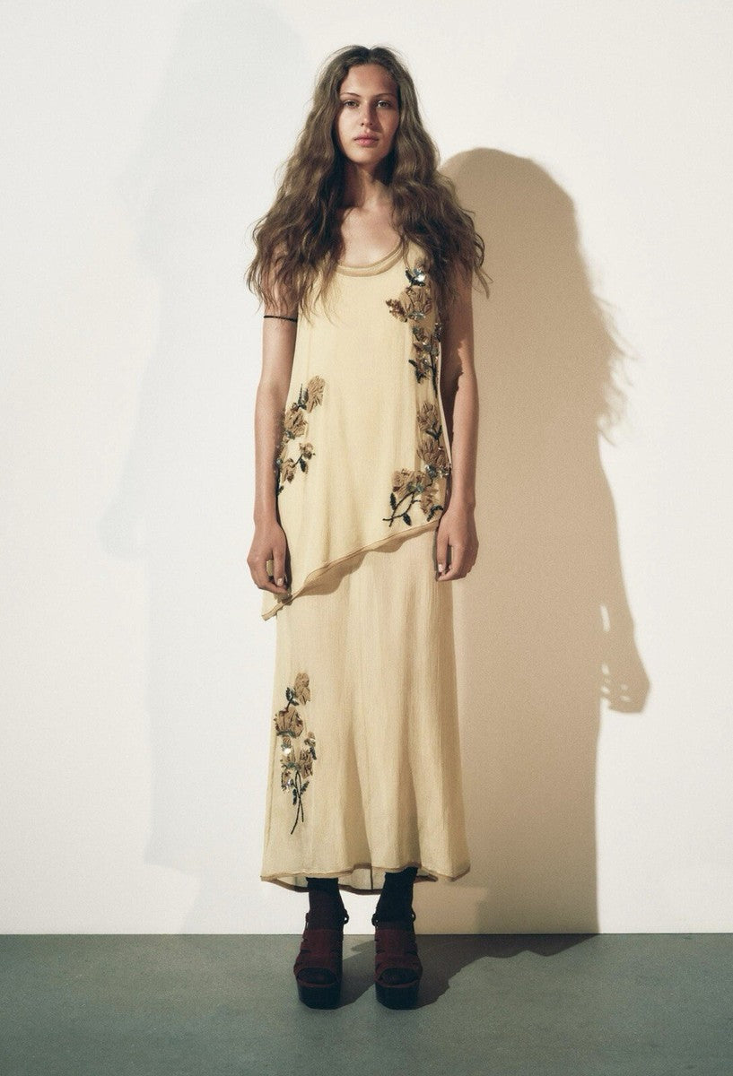 EMBROIDERED FLOWER TOP DRESS