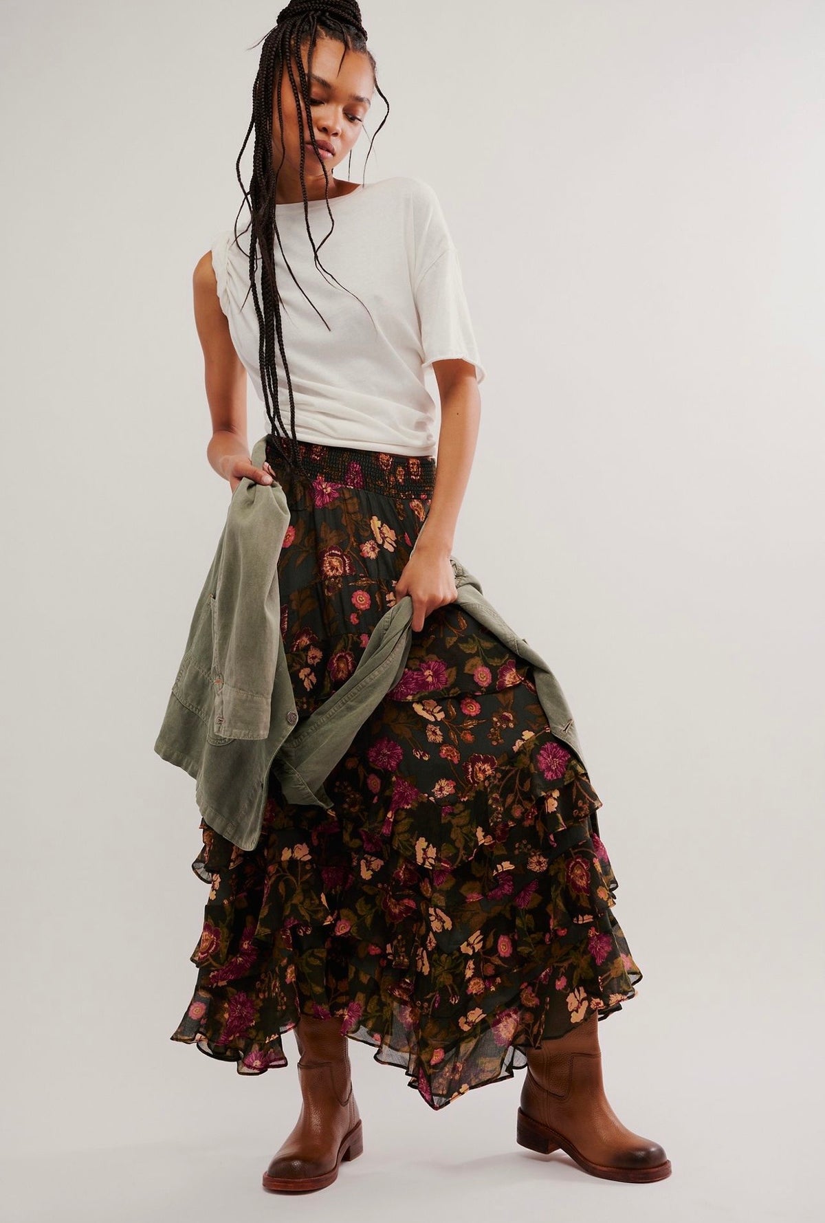 Heather Ruffle Cascade Skirt