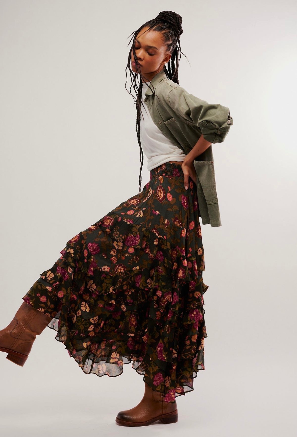 Heather Ruffle Cascade Skirt