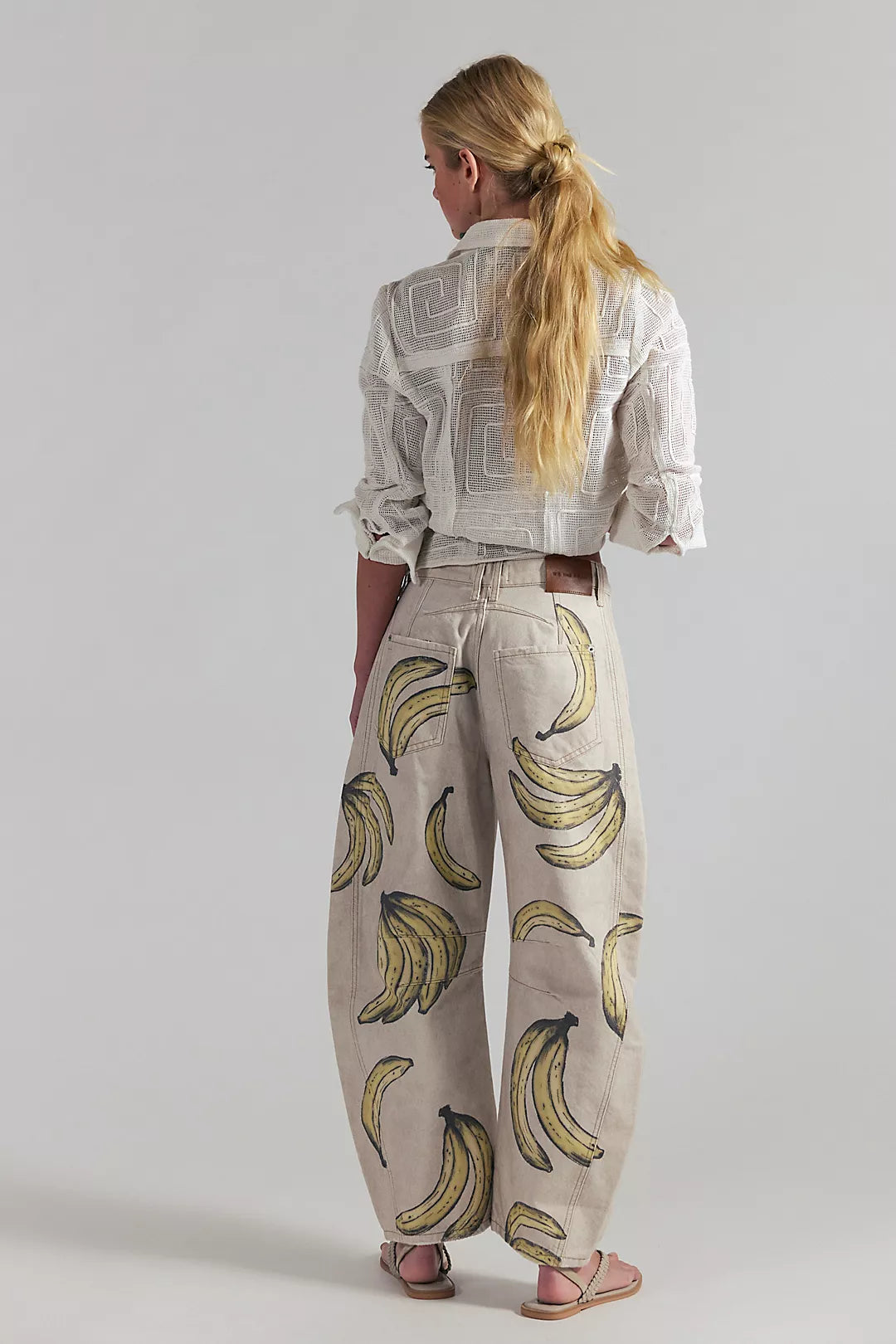 Good Luck Printed Barrel Jeans Banana