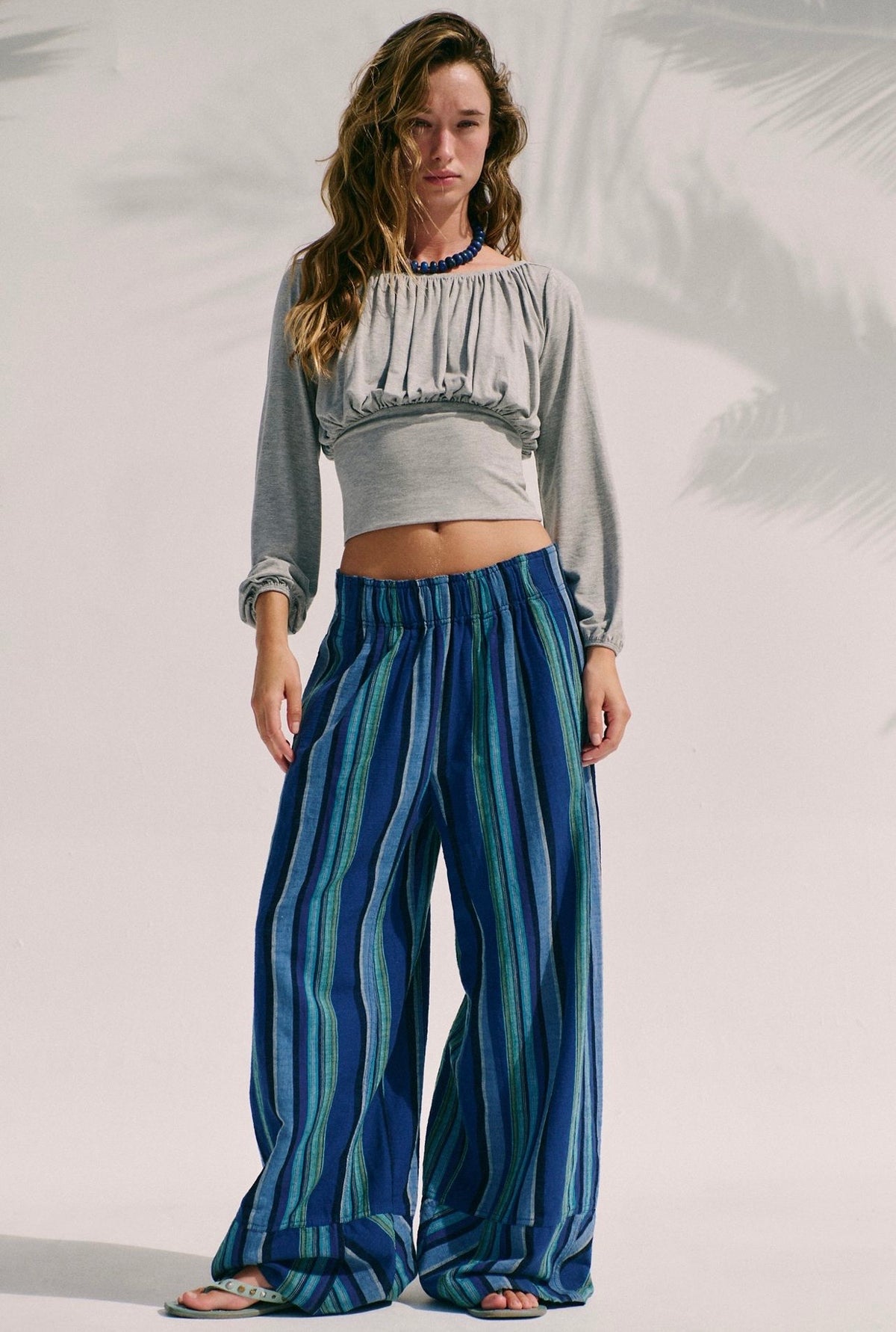 Linen Striped Pull - On Pants
