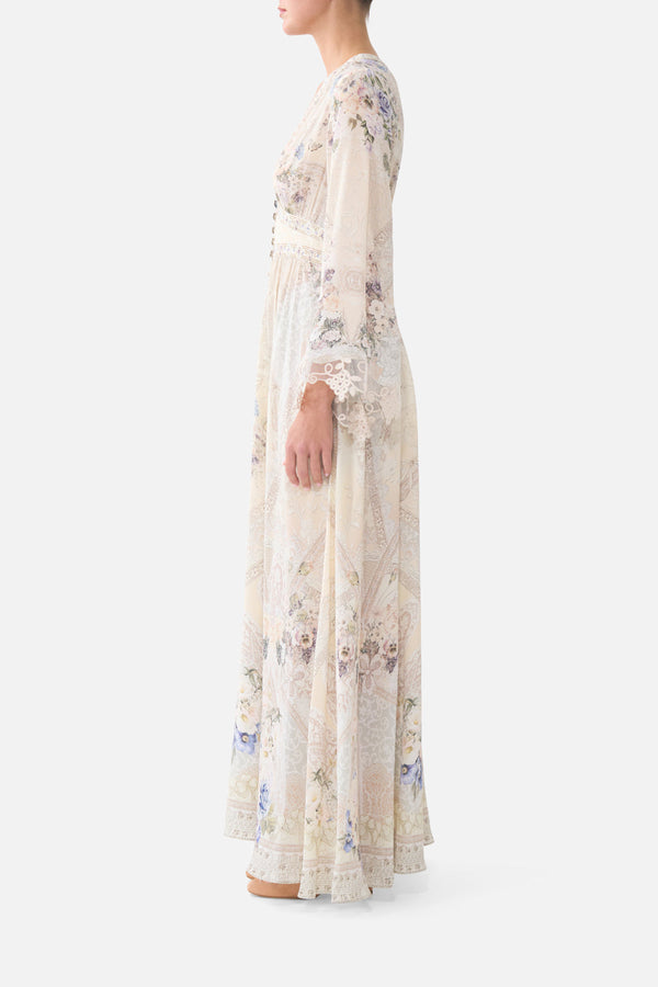 Kimono Sleeve Dress With Shirring Detail