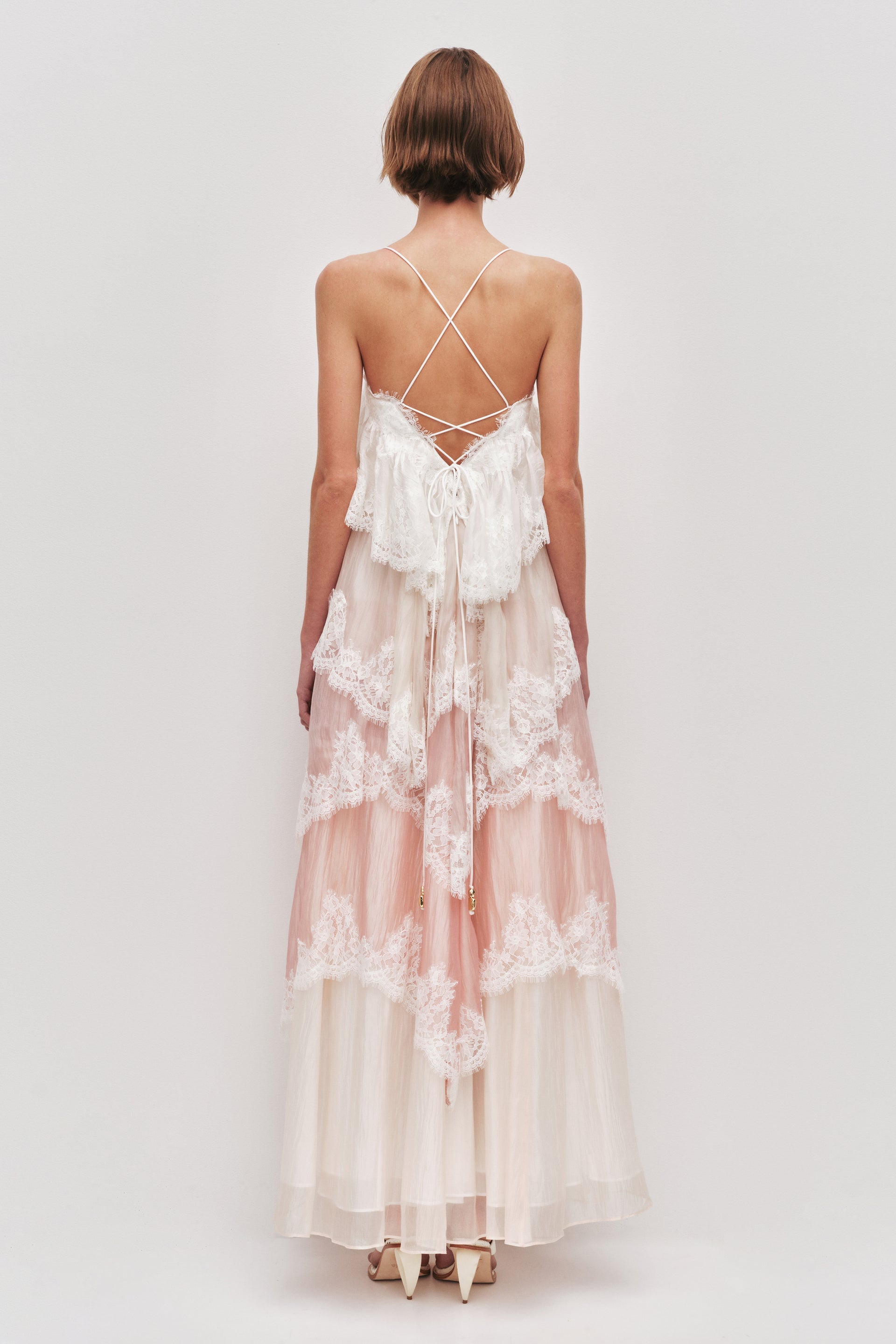 Ophelia Lace Maxi Dress Pink