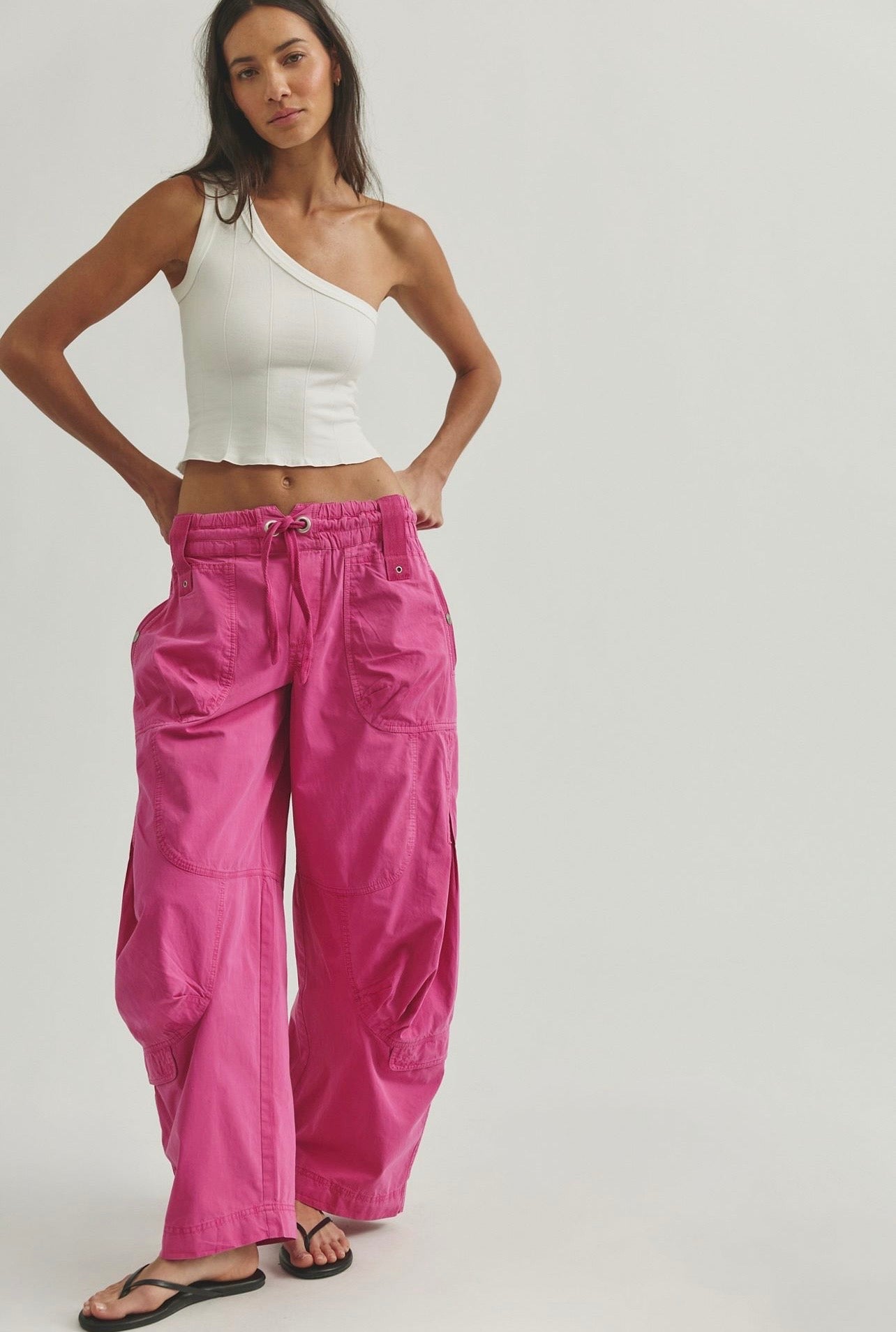 Free People Onset Parachute Trousers Lemon Frost