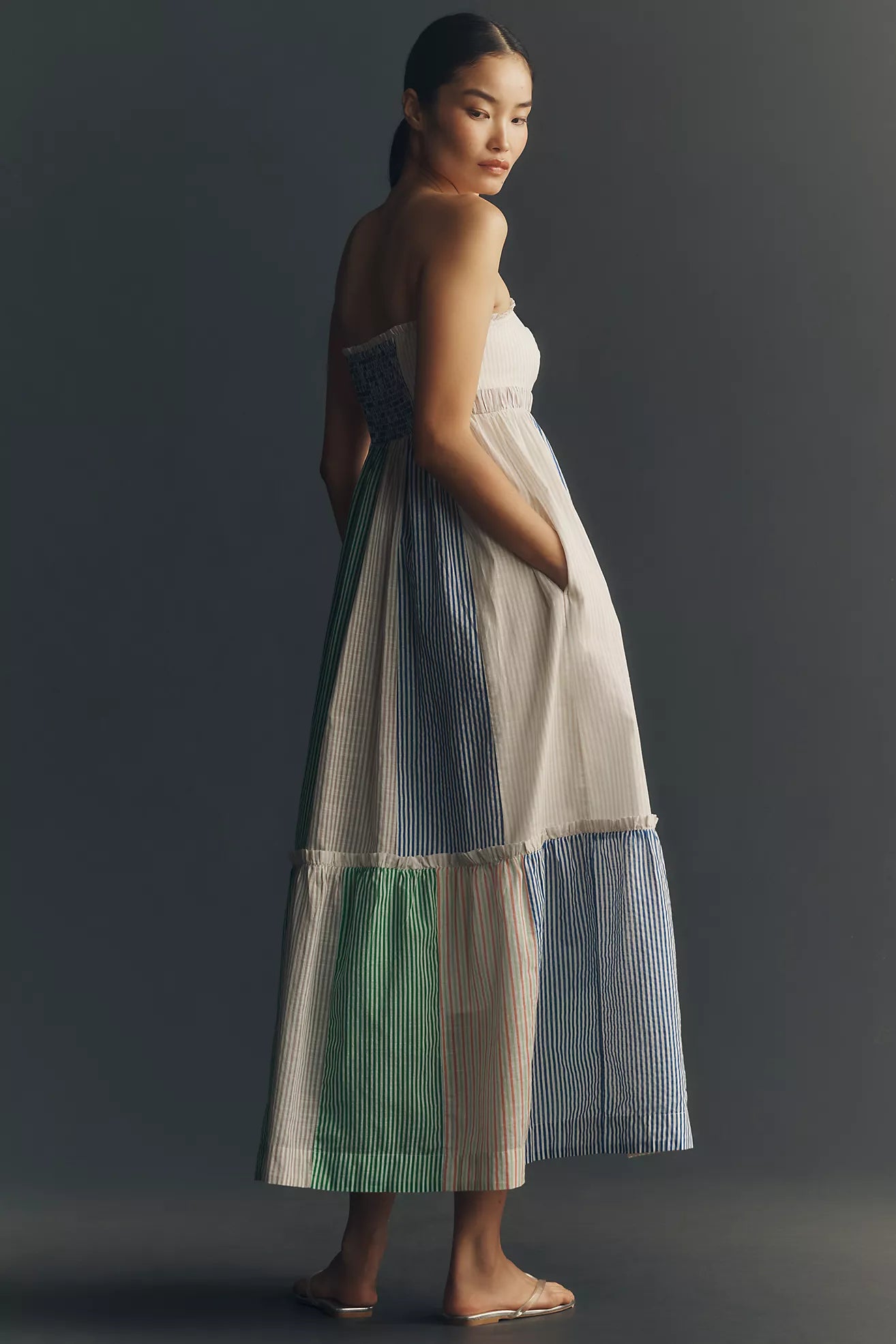 Maeve Cotton Strapless Dress