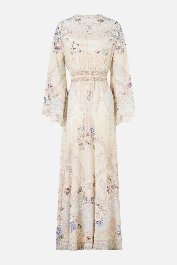 Kimono Sleeve Dress With Shirring Detail