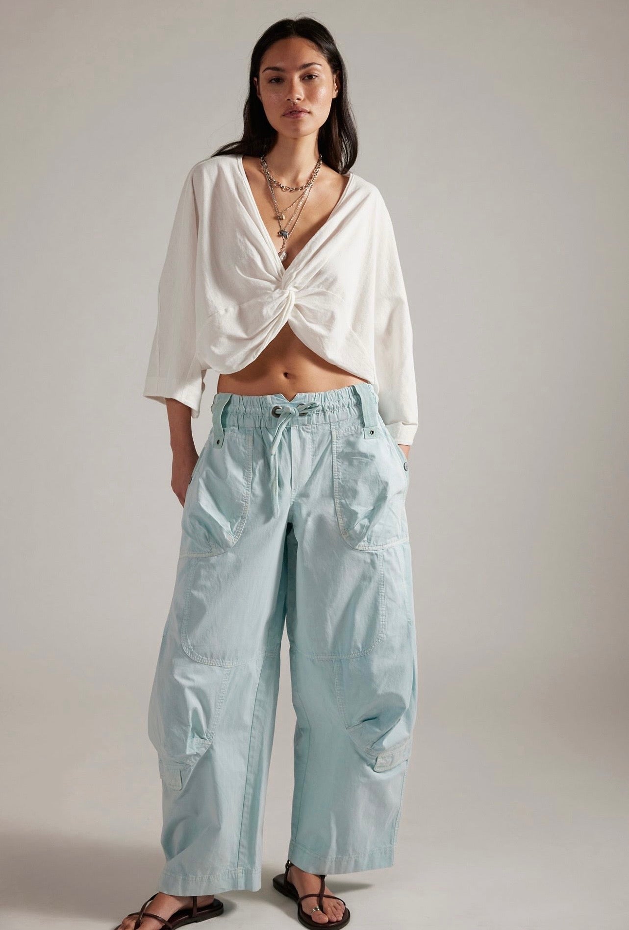 Onset Parachute Trousers Lemon Frost Baby Blue