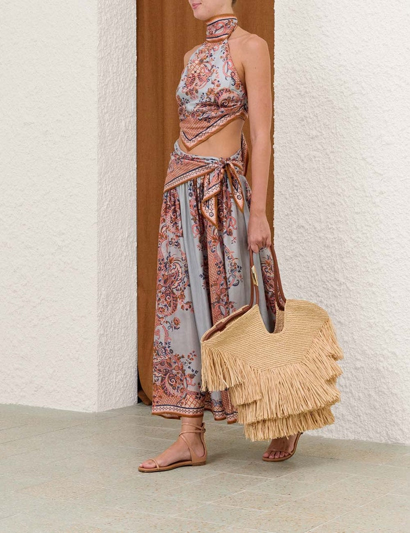 ASTER SCARF MIDI SKİRT TOP SET