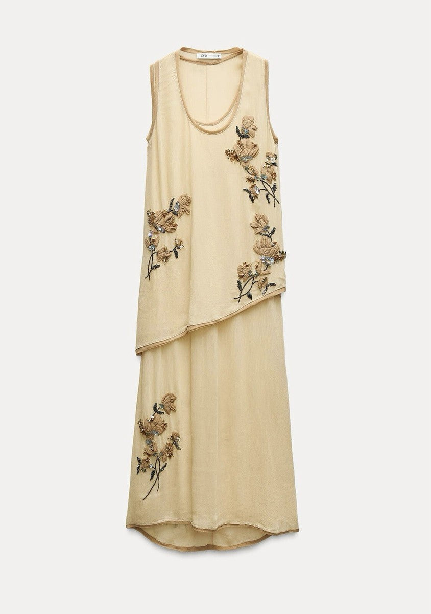 EMBROIDERED FLOWER TOP DRESS