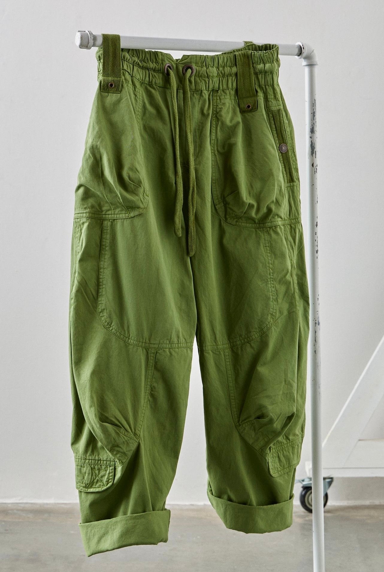 Free People Onset Parachute Trousers Calla Green
