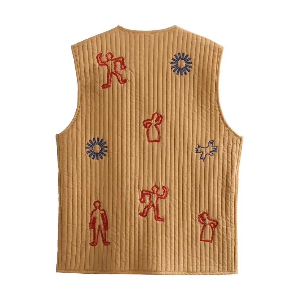 Embroiled Quilted Vest