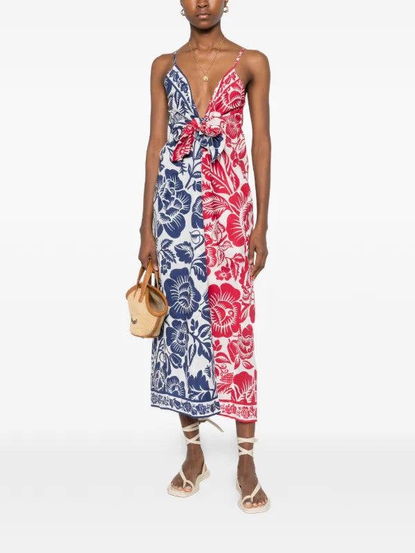 Floral Knot Midi Dress