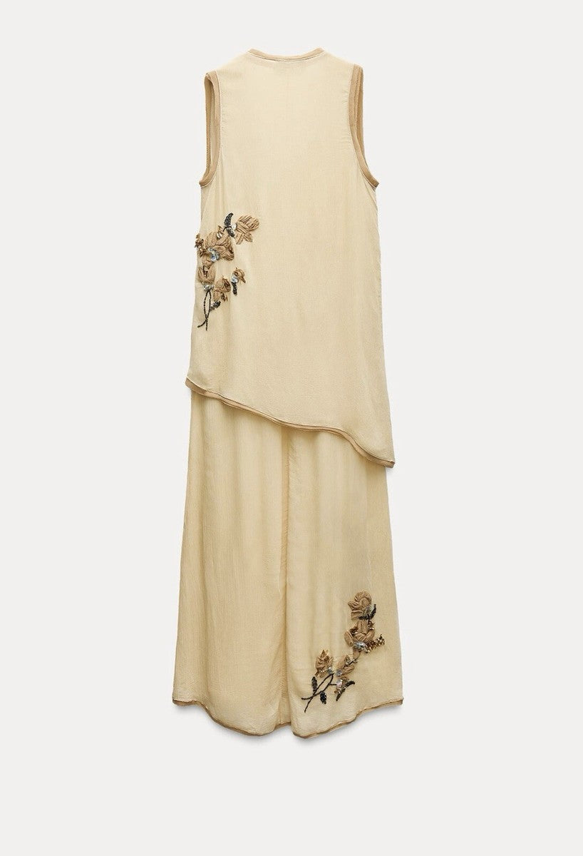 EMBROIDERED FLOWER TOP DRESS