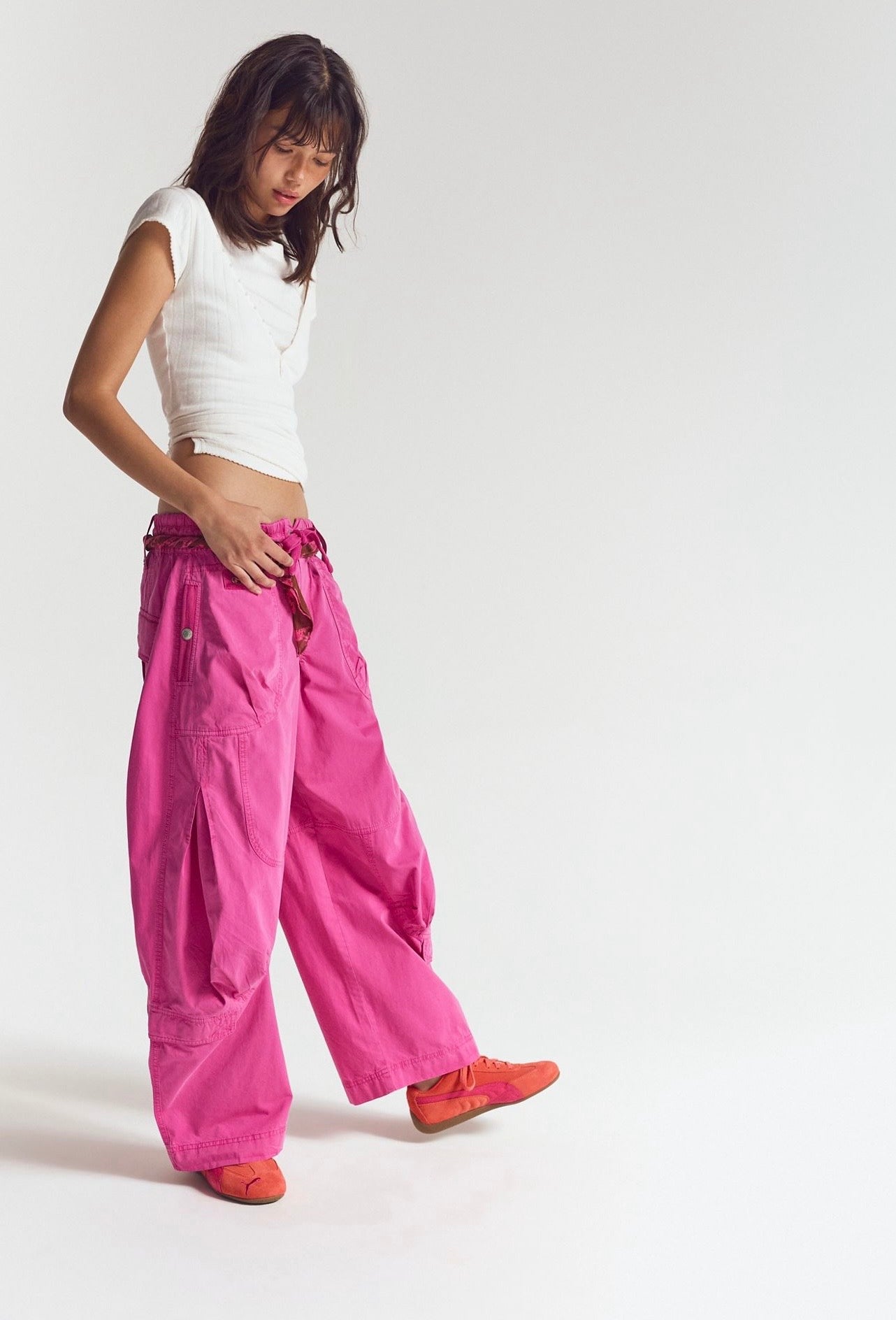Free People Onset Parachute Trousers Lemon Frost