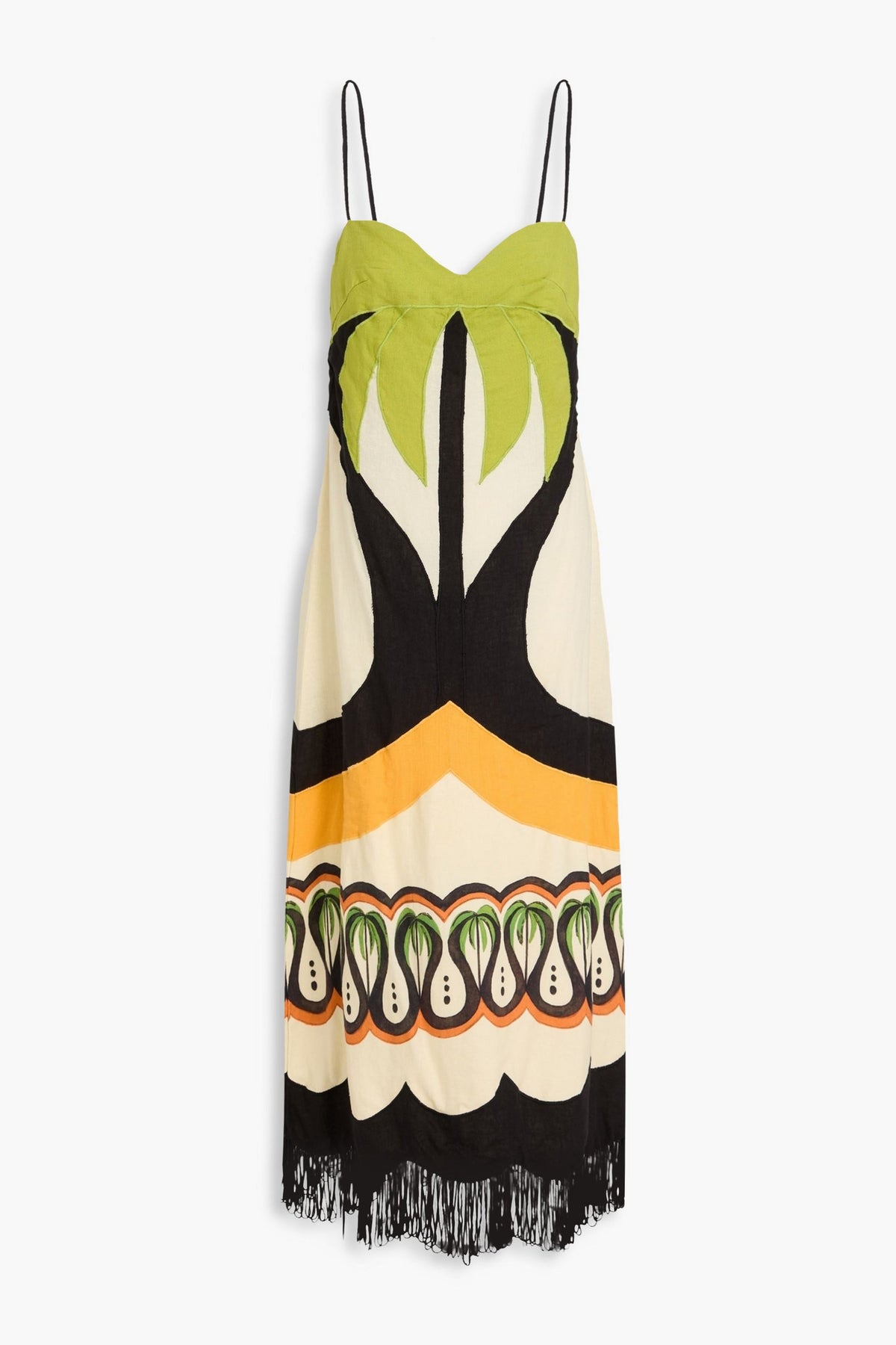 Coconut Tree Print Midi Dress