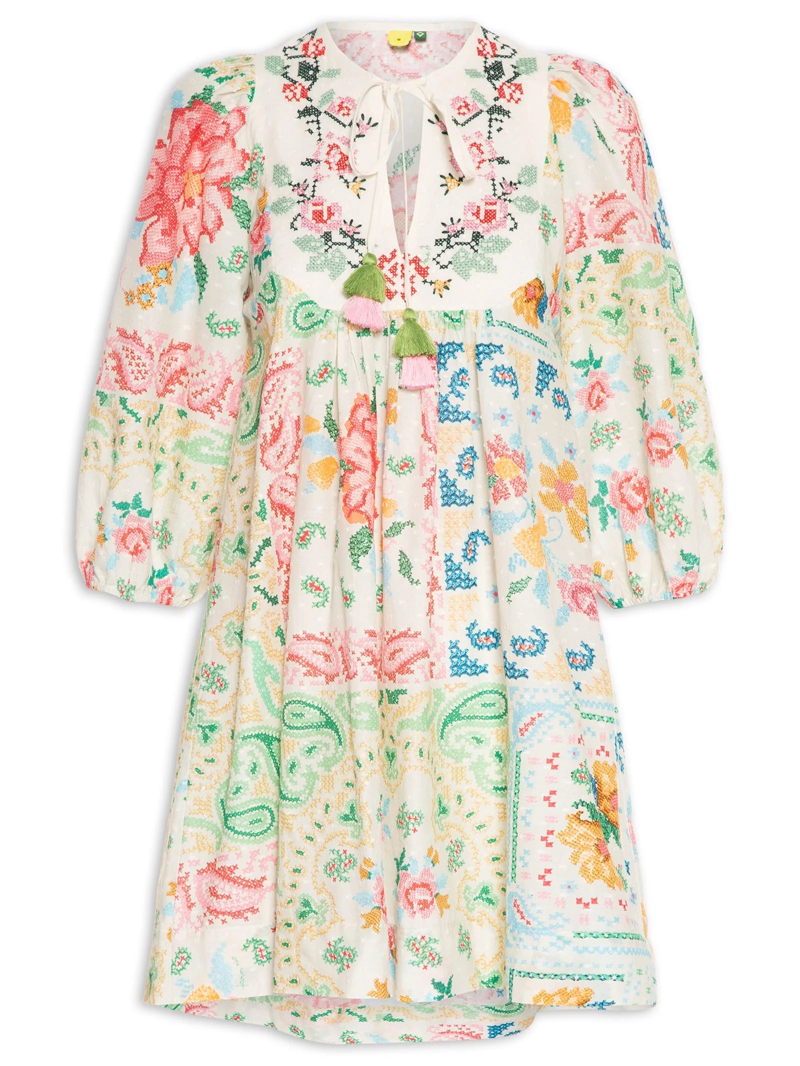 Farm Rio Vestido Curto Borda Dress