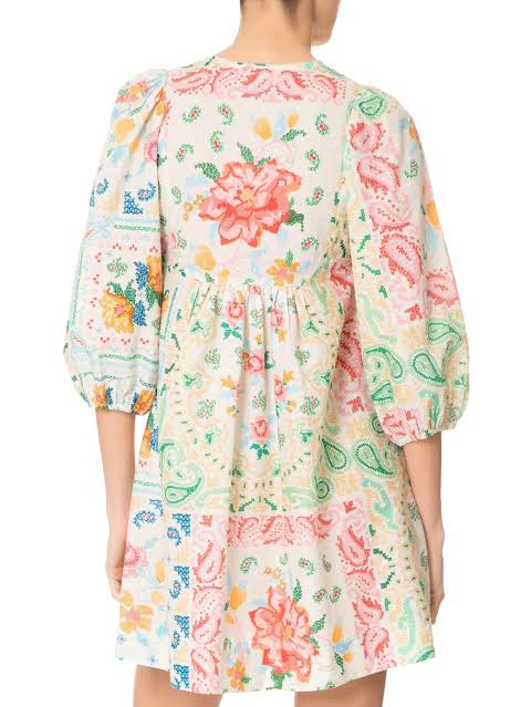 Farm Rio Vestido Curto Borda Dress