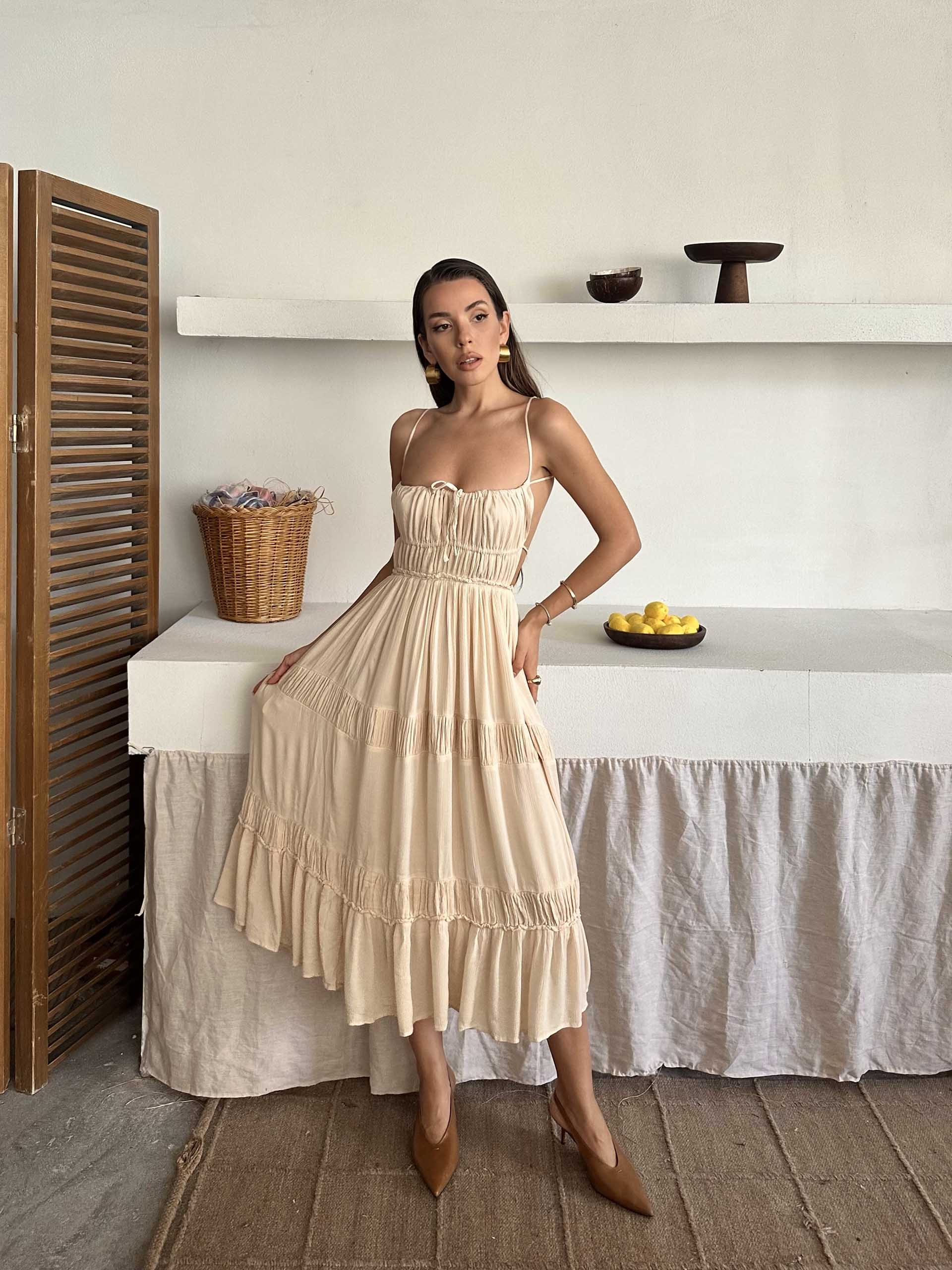 Anne Freepeople İthal Elbise Bej