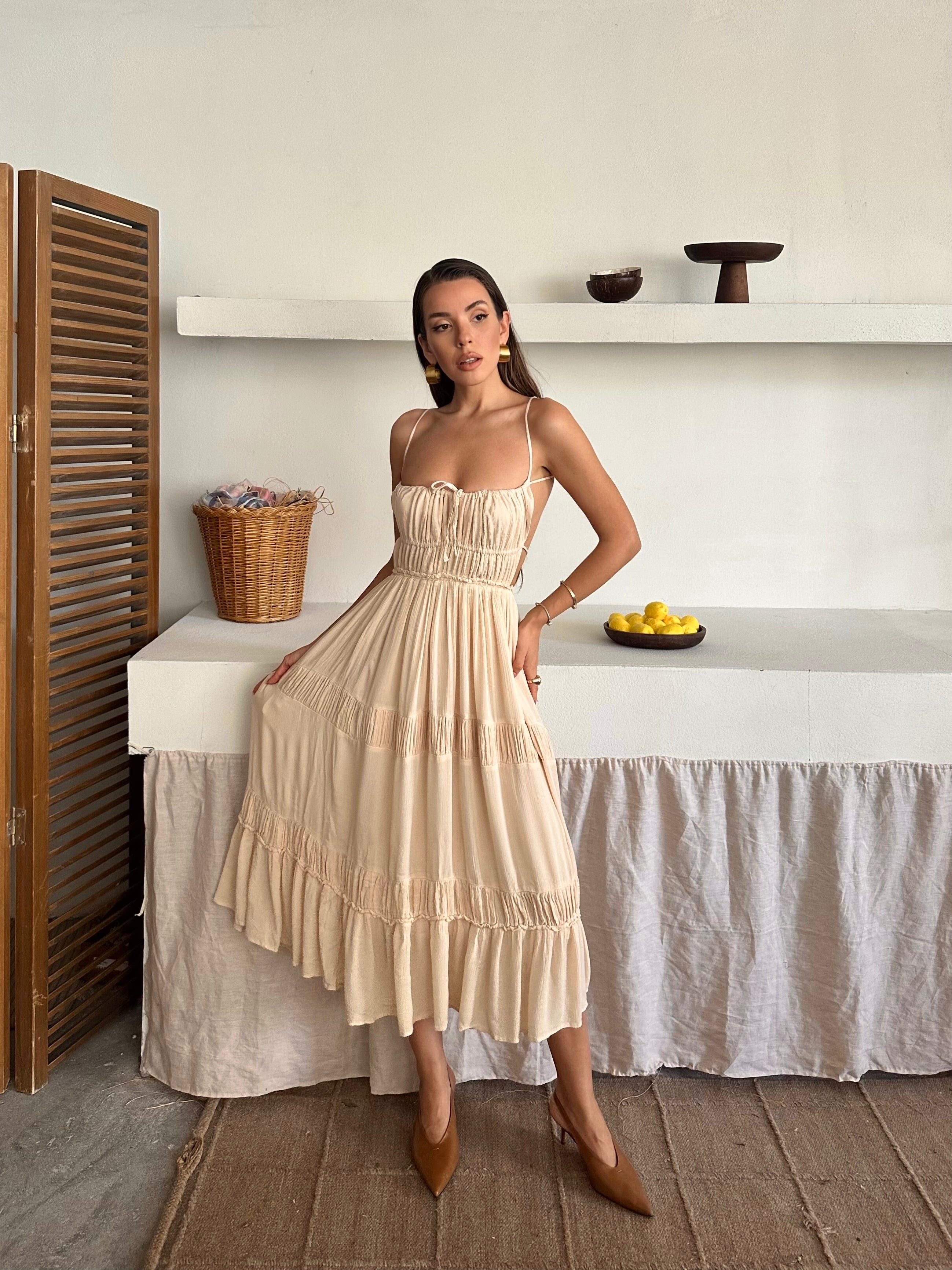 Anne Freepeople İthal Elbise Bej