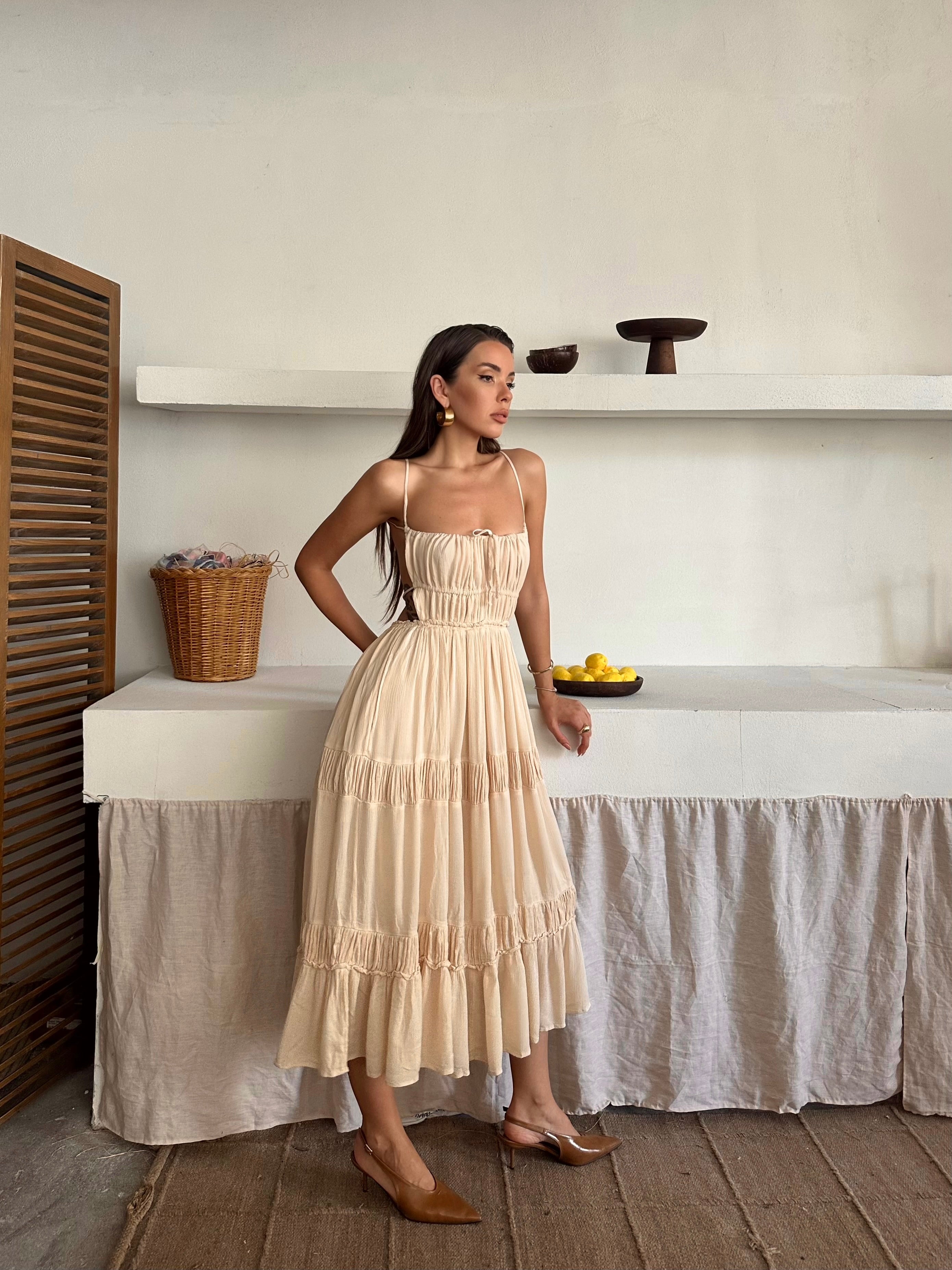 Anne Freepeople İthal Elbise Bej