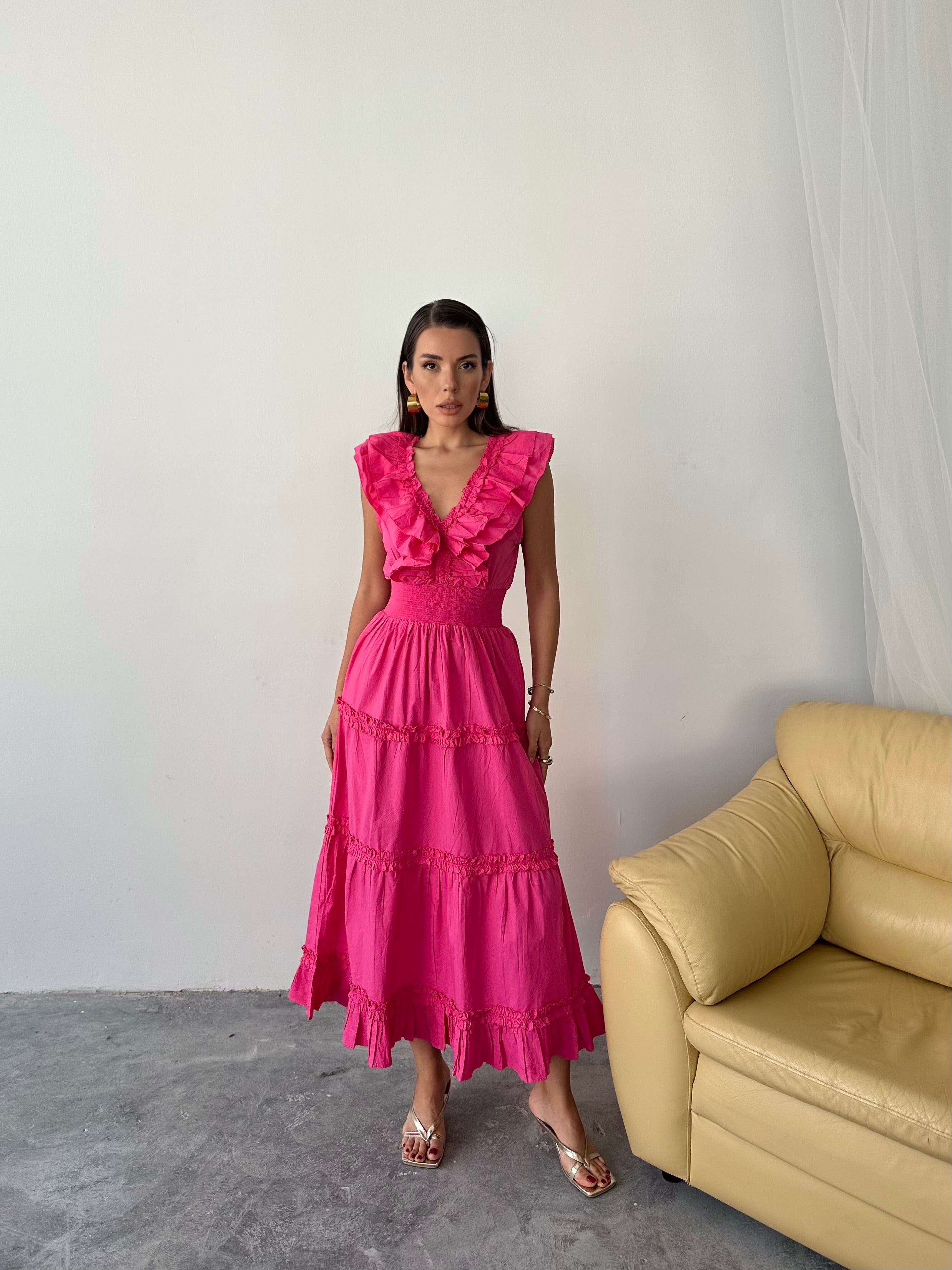 Beatrice Love Shack İthal Elbise Fuşya