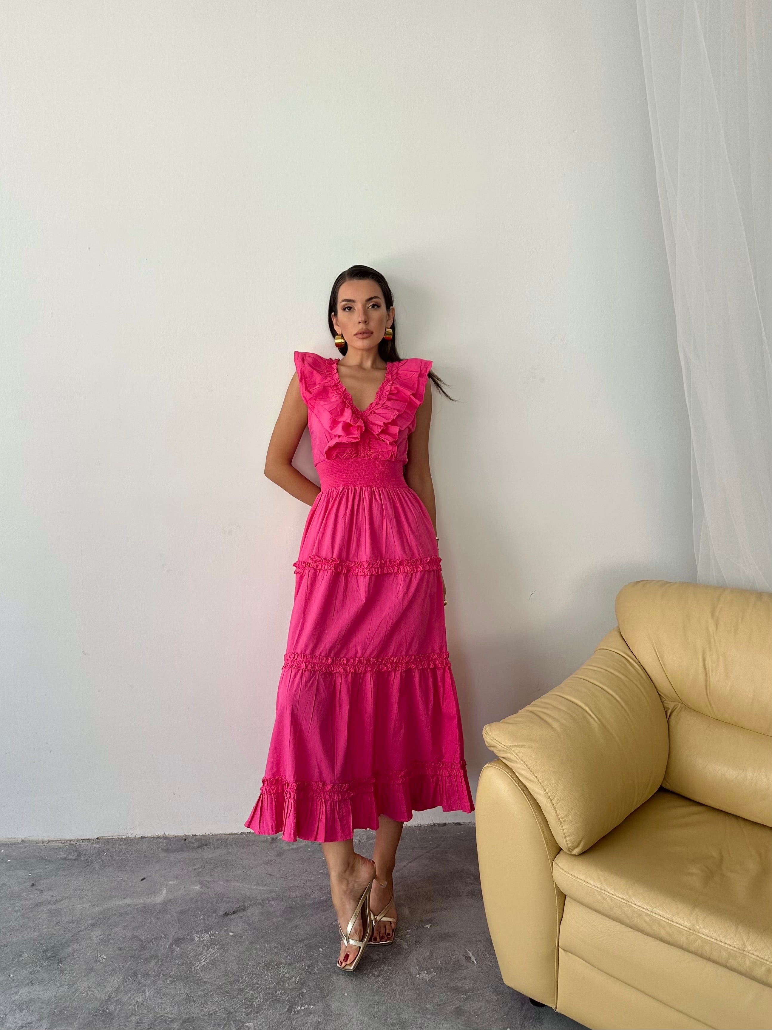 Beatrice Love Shack İthal Elbise Fuşya