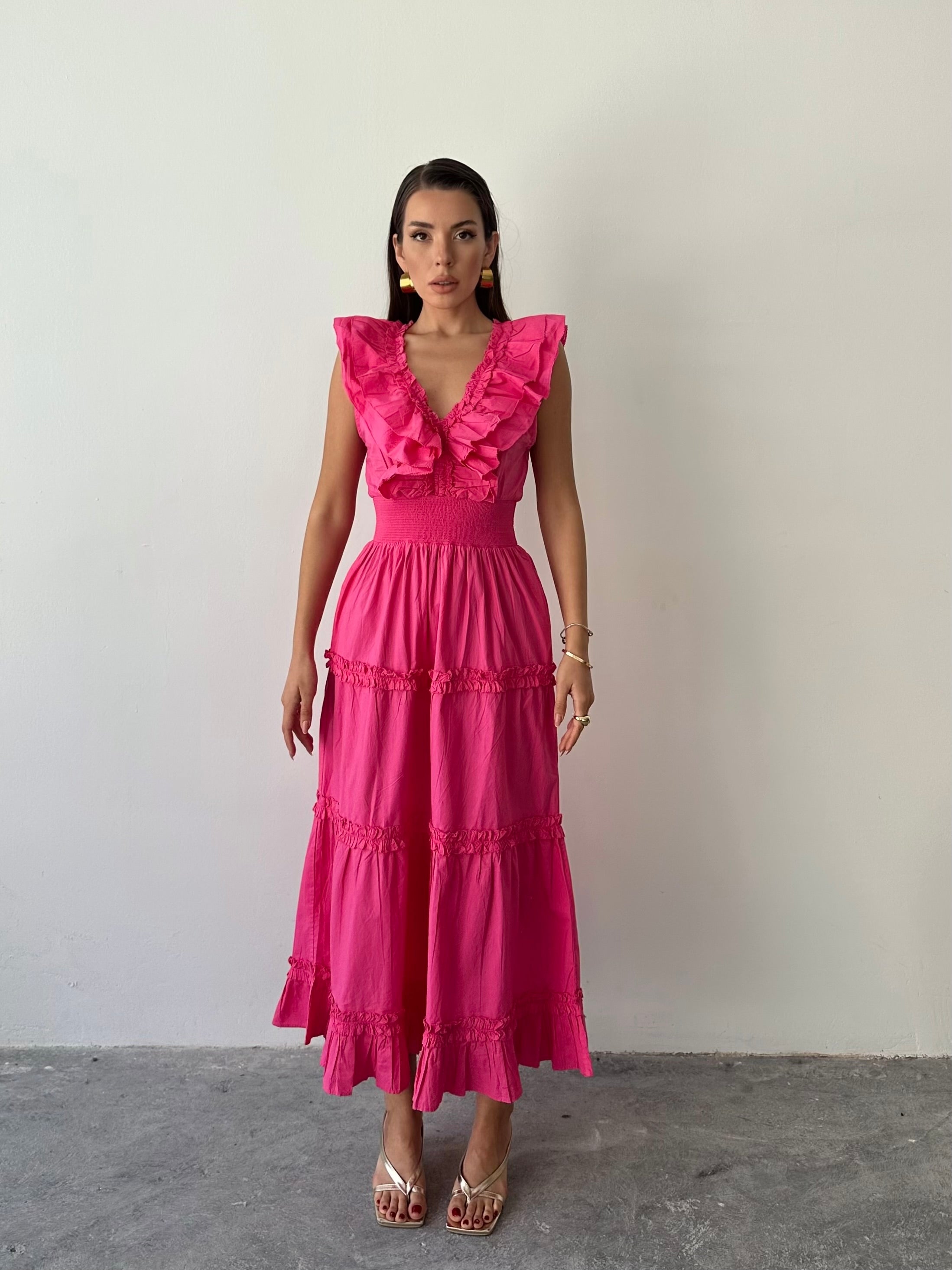 Beatrice Love Shack İthal Elbise Fuşya