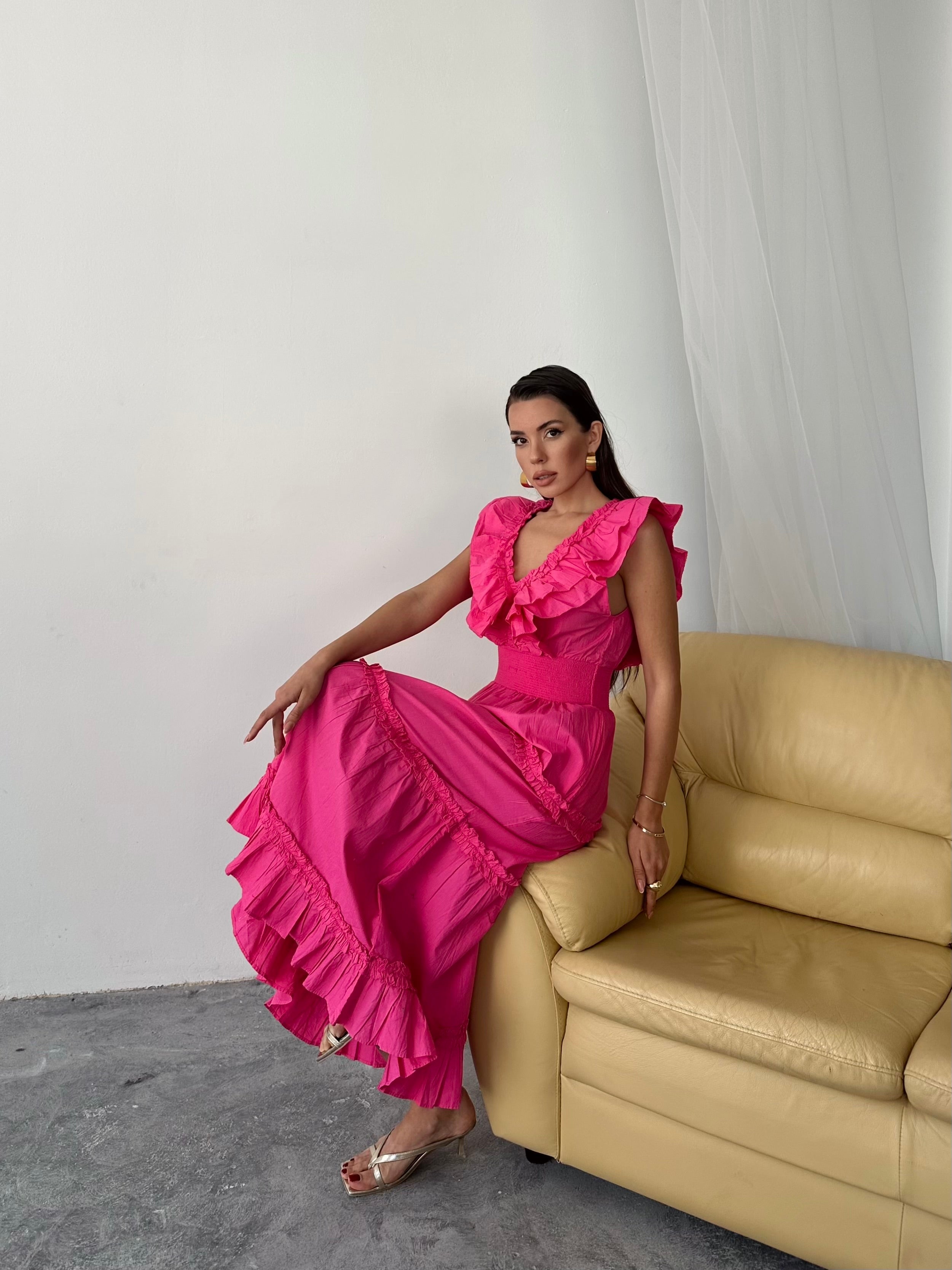 Beatrice Love Shack İthal Elbise Fuşya