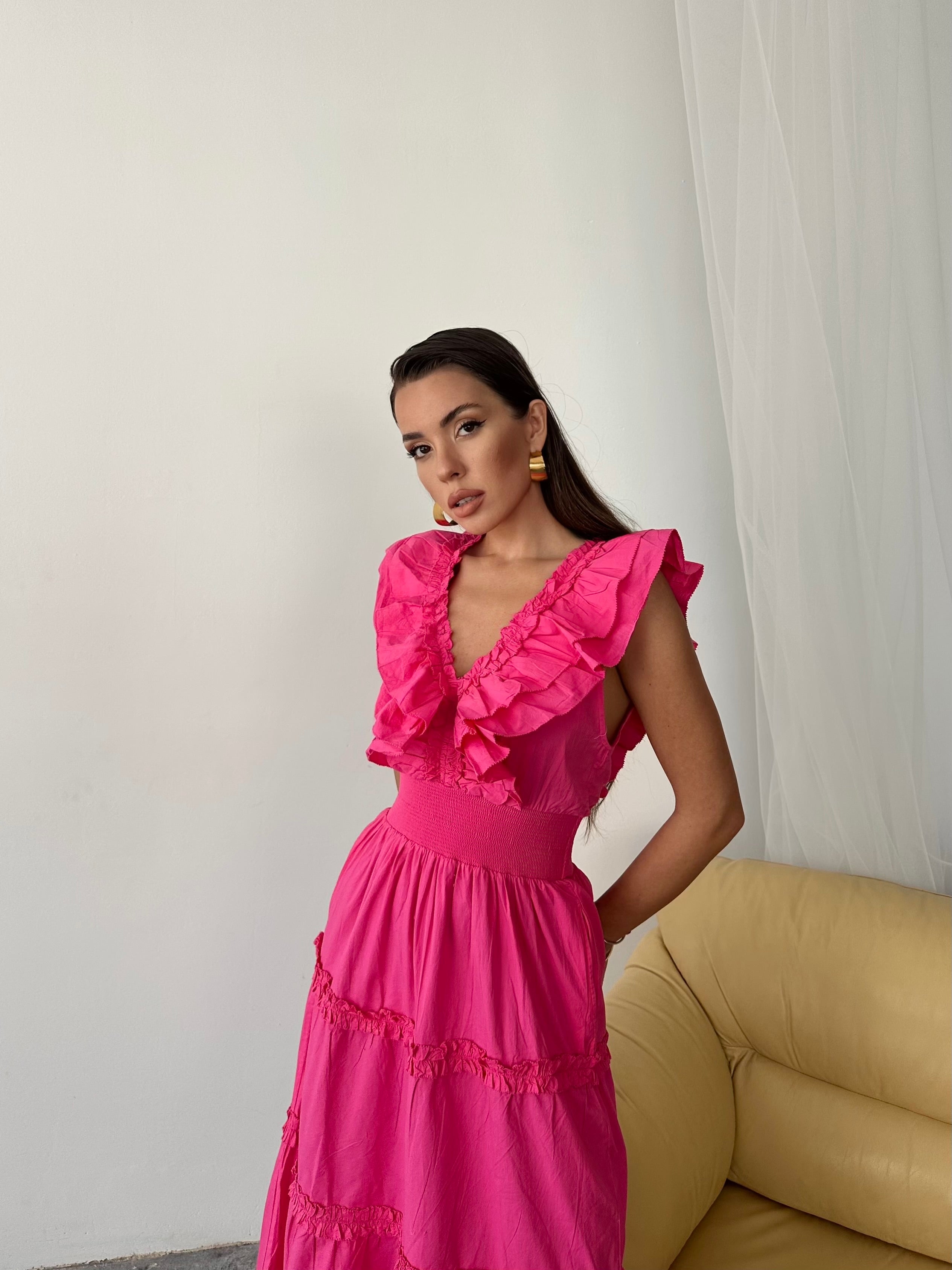 Beatrice Love Shack İthal Elbise Fuşya