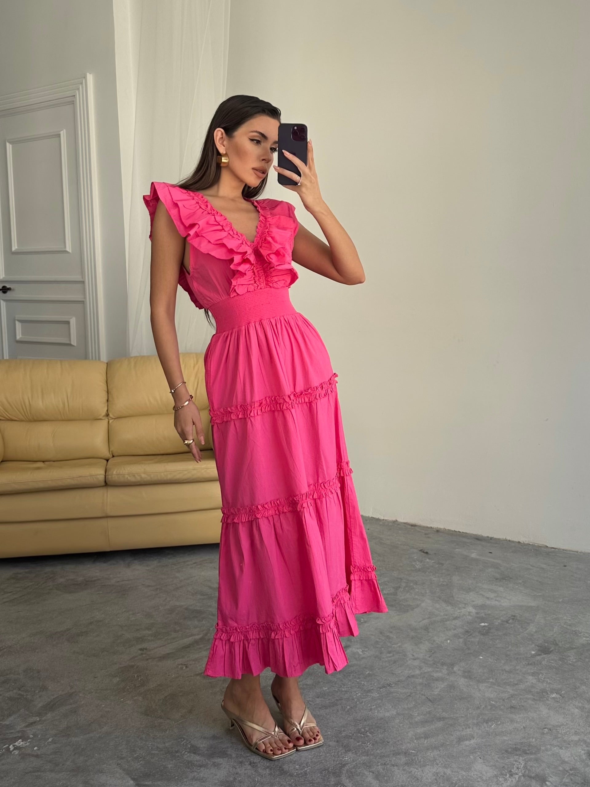 Beatrice Love Shack İthal Elbise Fuşya