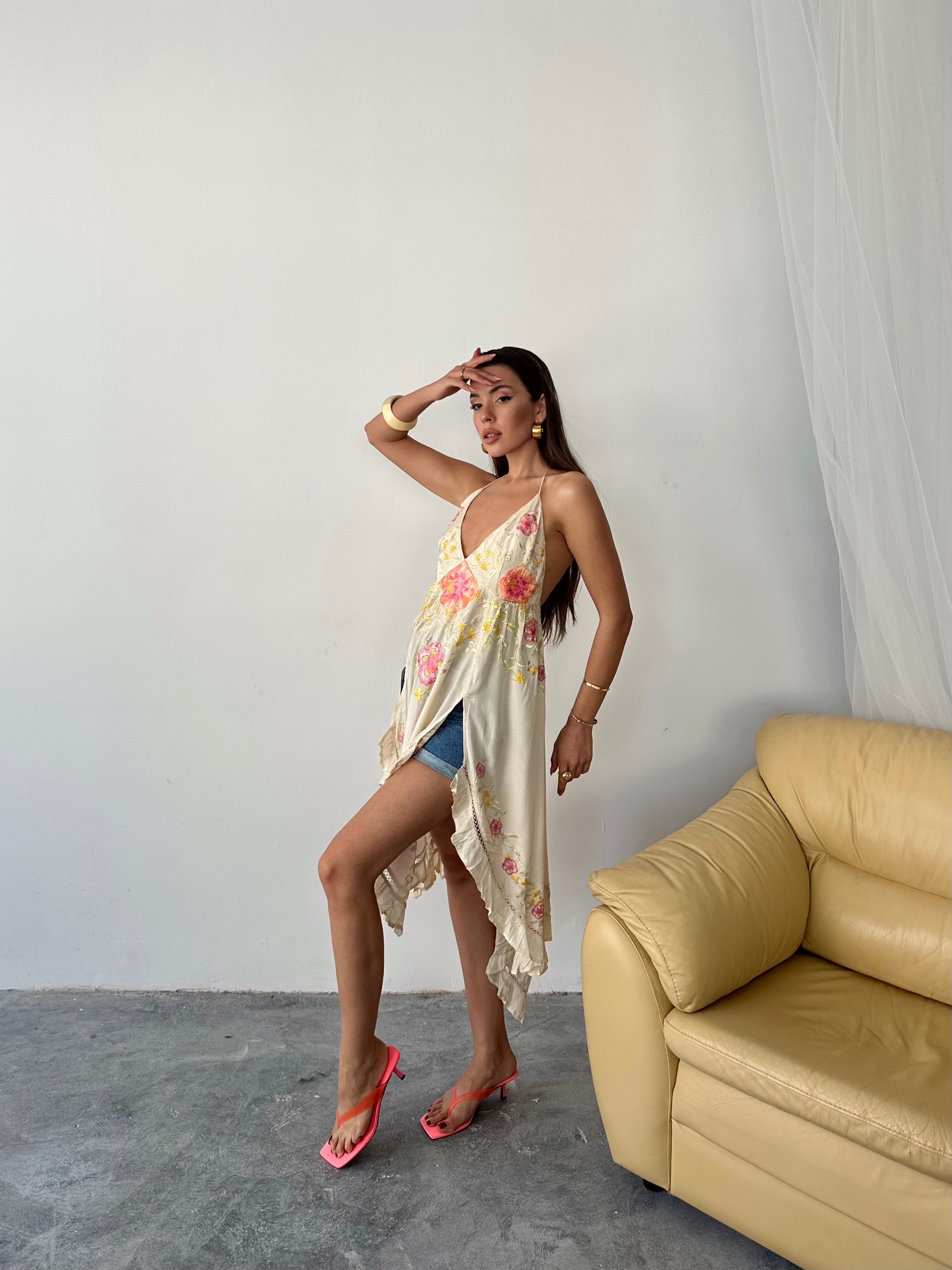 Amelia Nakış İşlemeli Elbise Bluz