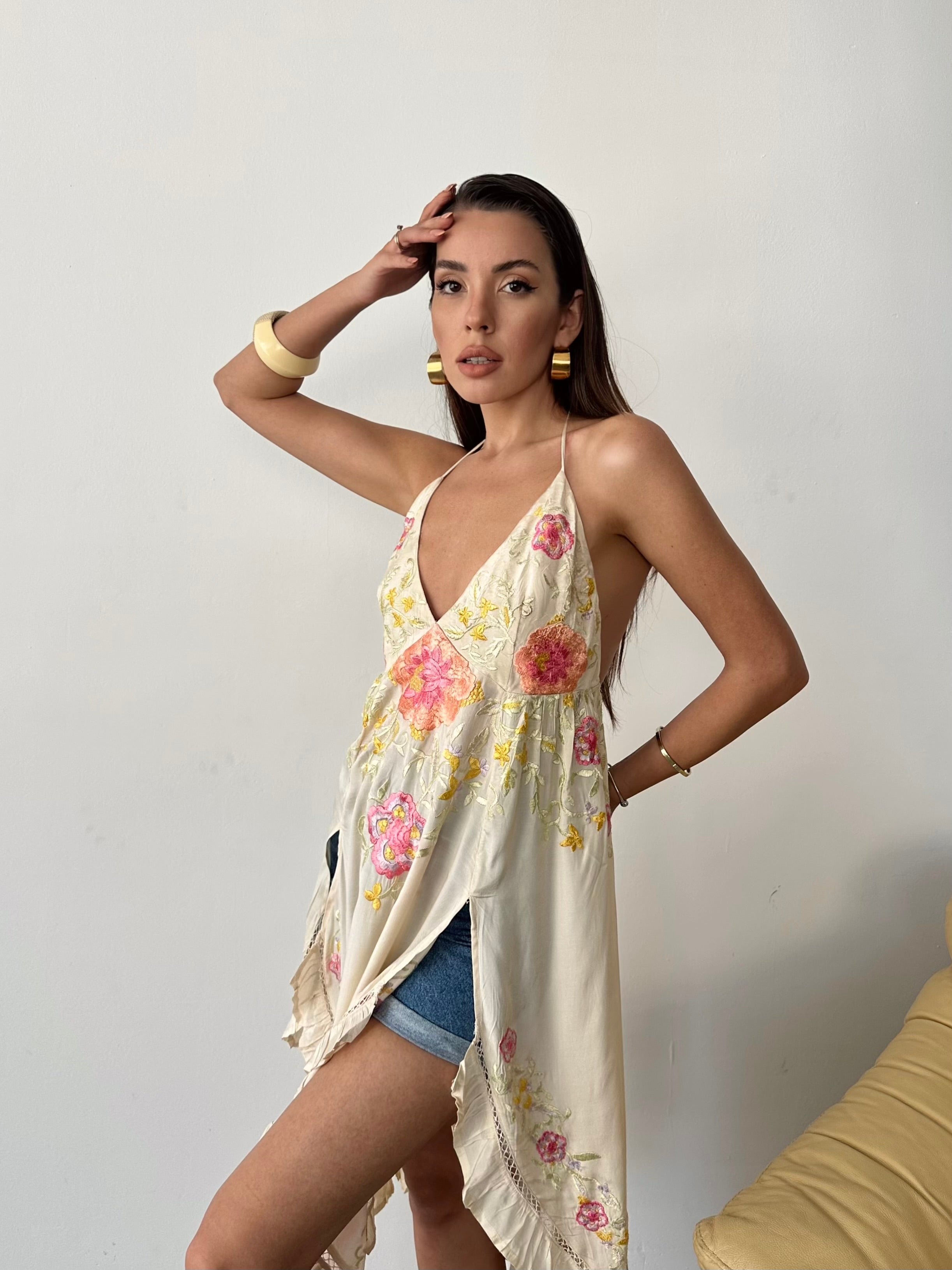 Amelia Nakış İşlemeli Elbise Bluz