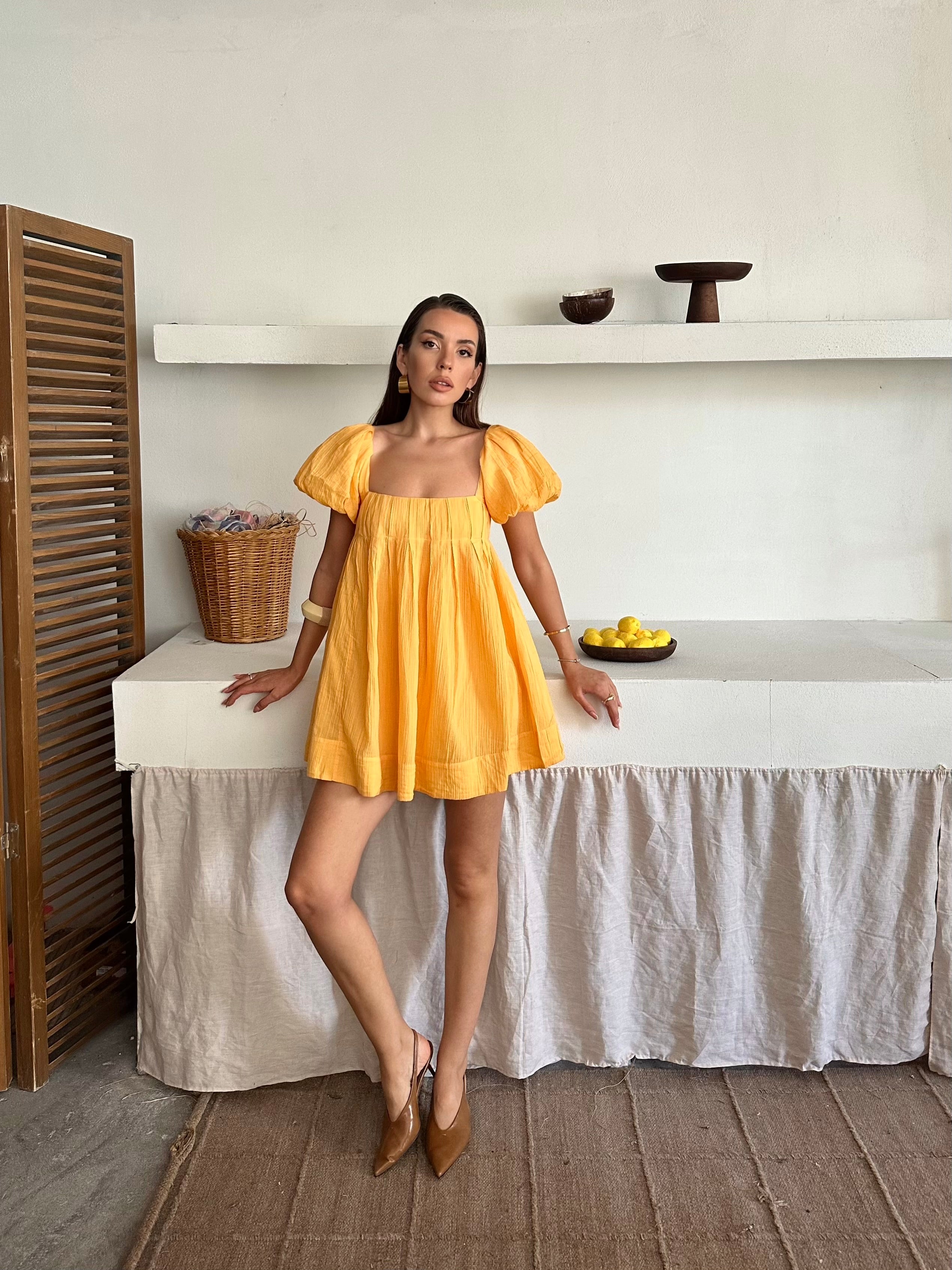 Defne Freepeople İthal Elbise Sarı