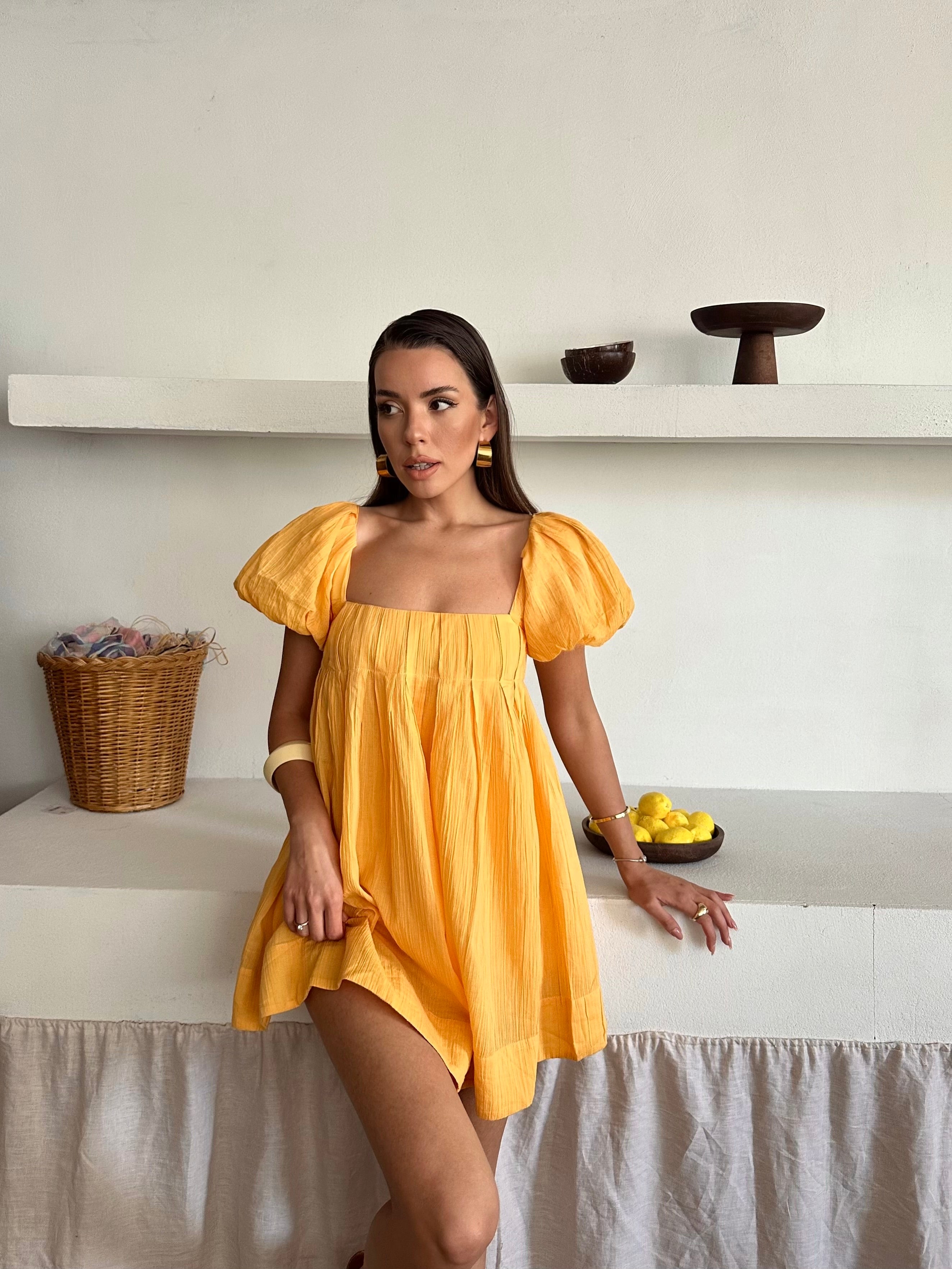 Defne Freepeople İthal Elbise Sarı