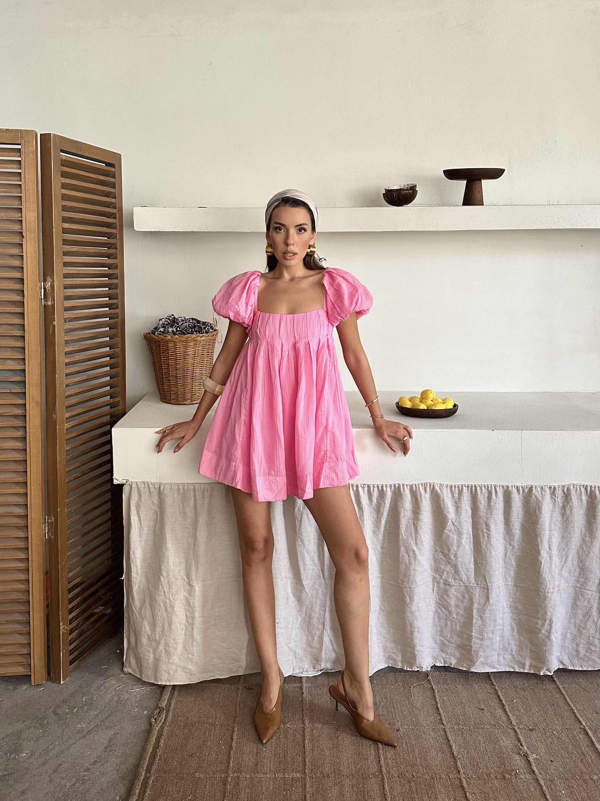 Defne Freepeople İthal Elbise Pembe