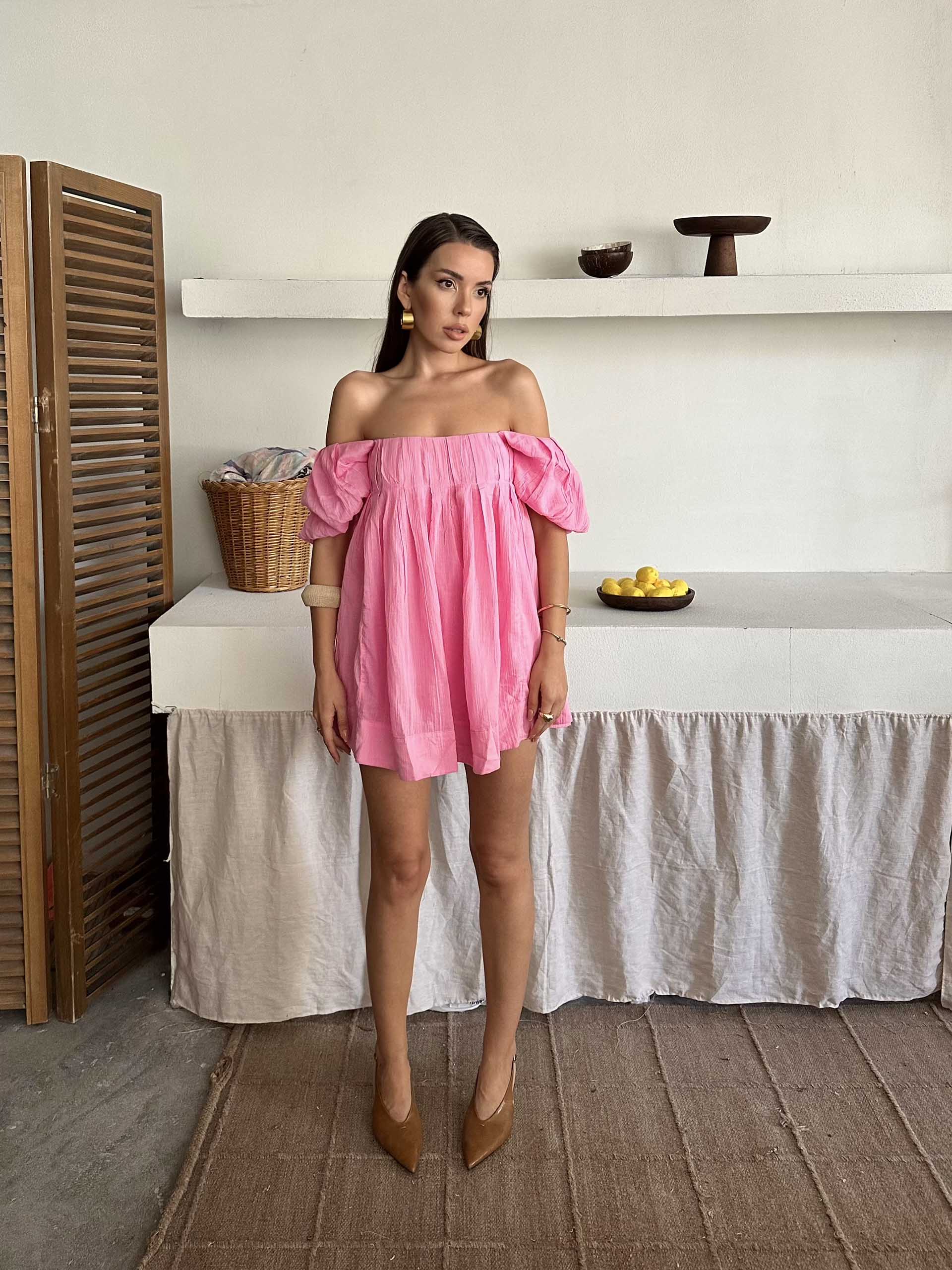 Defne Freepeople İthal Elbise Pembe