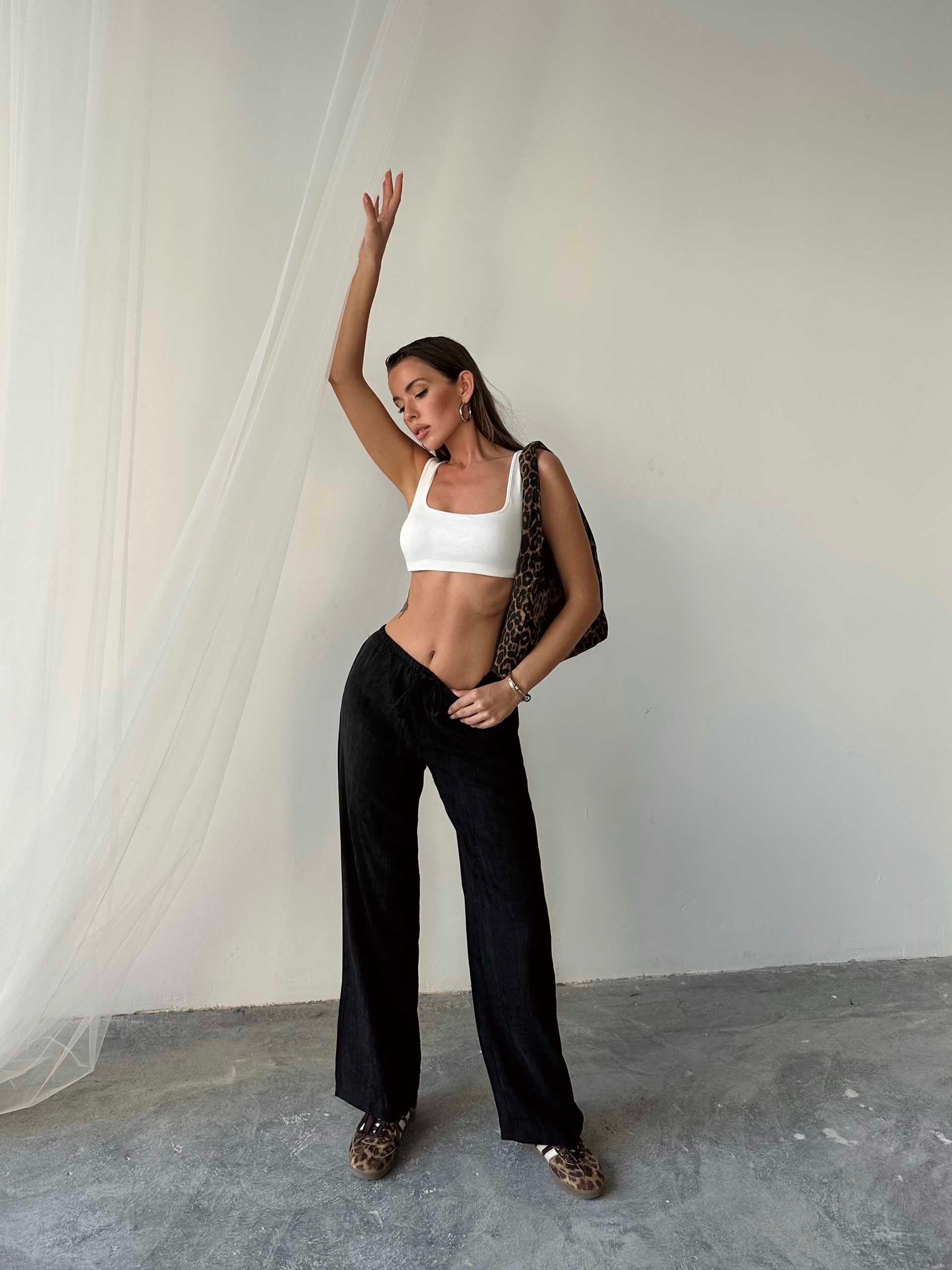 Yvette Massimo Dutti Rahat Kesim Pantolon Siyah