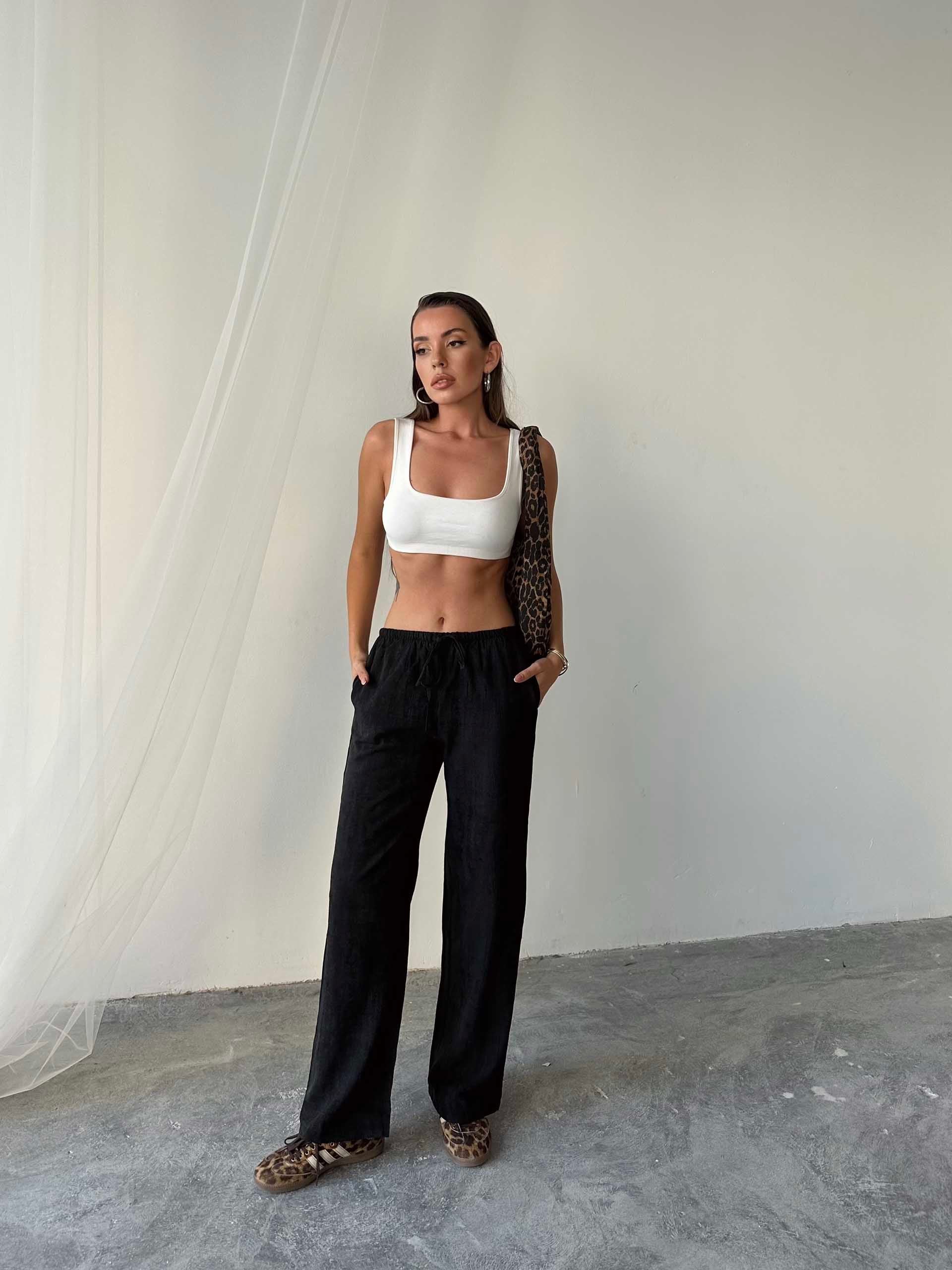 Yvette Massimo Dutti Rahat Kesim Pantolon Siyah