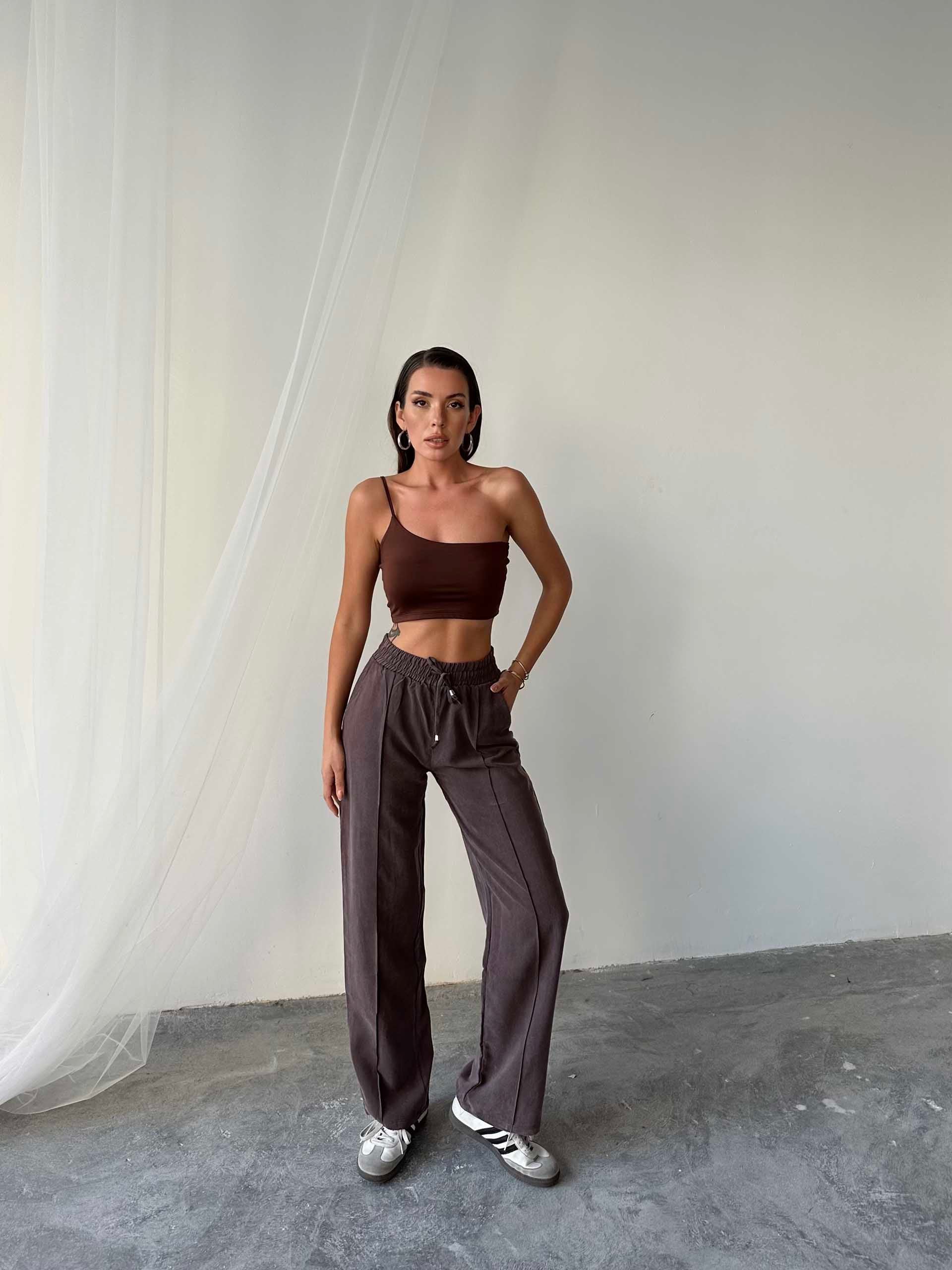 Tindra Massimo Dutti Modal Kumaş Pantolon Kahverengi