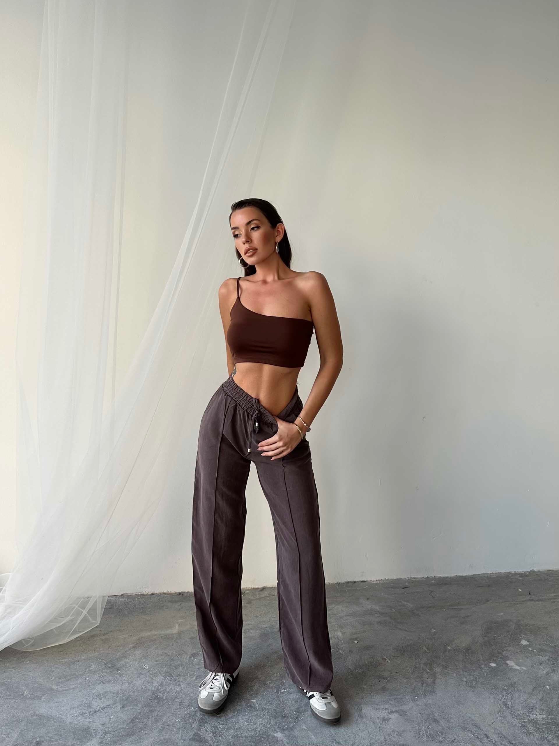 Tindra Massimo Dutti Modal Kumaş Pantolon Kahverengi