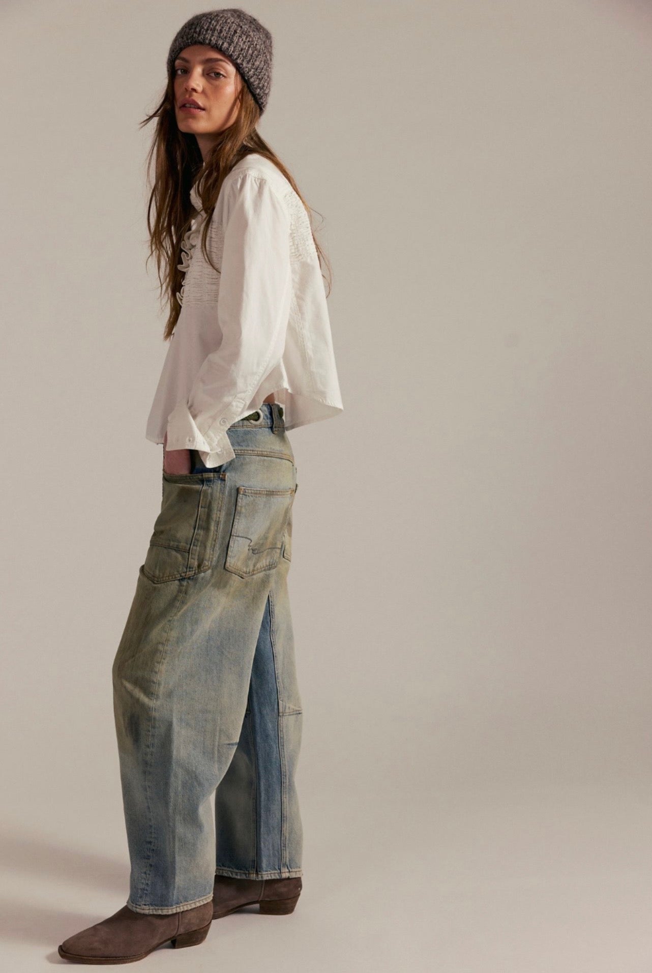 Whe Moxie Pull-On Barrel Jeans