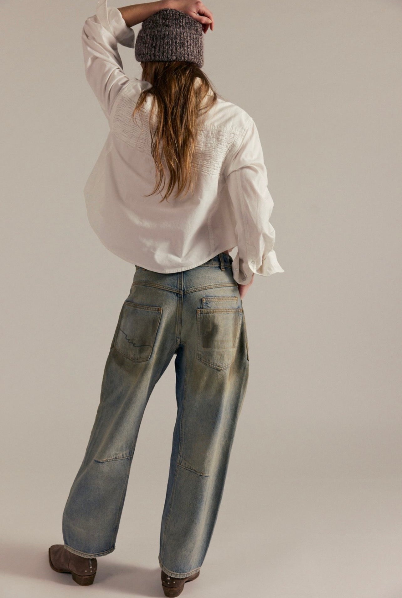 Whe Moxie Pull-On Barrel Jeans